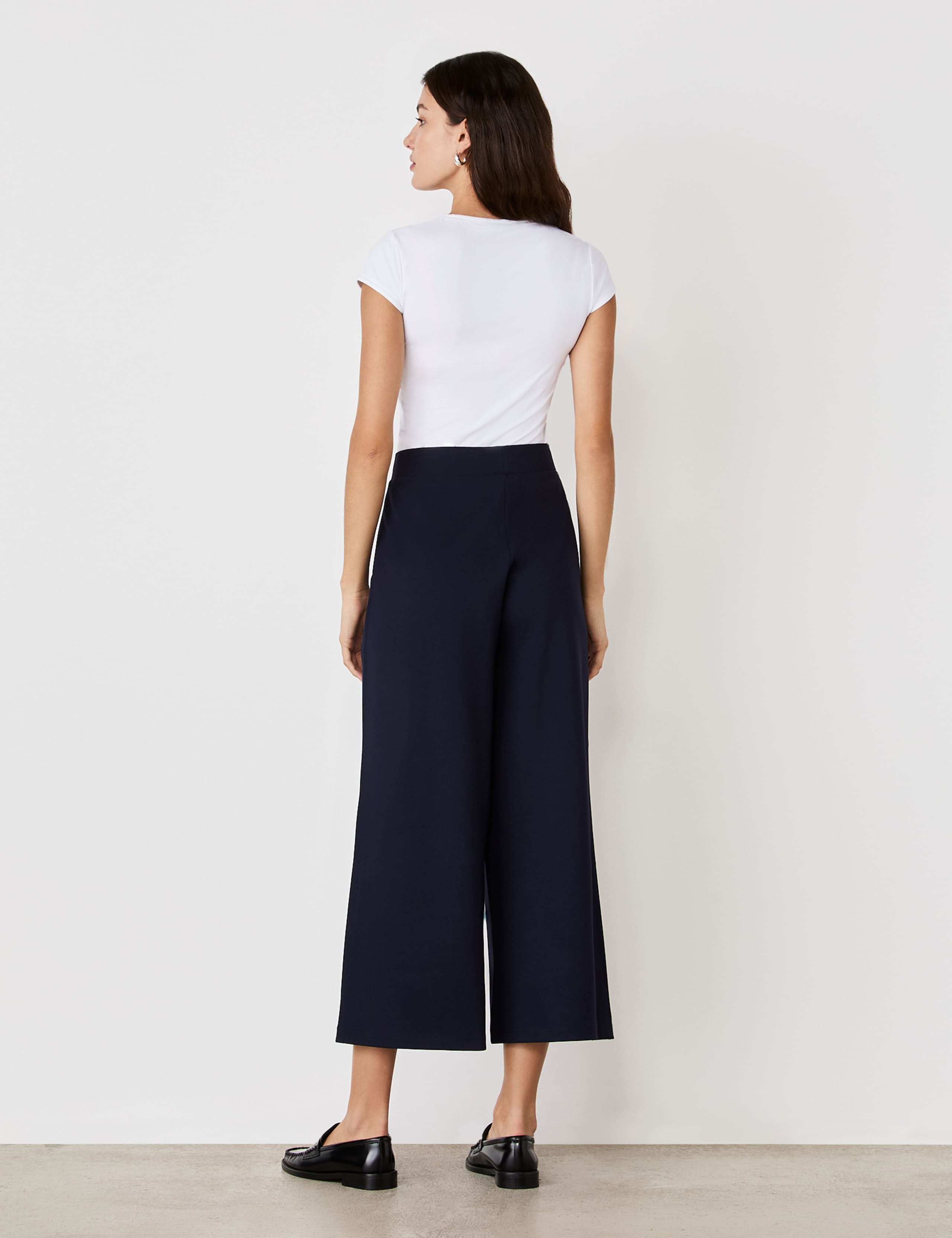 Jersey Wide Leg Cropped Trousers 3 of 3