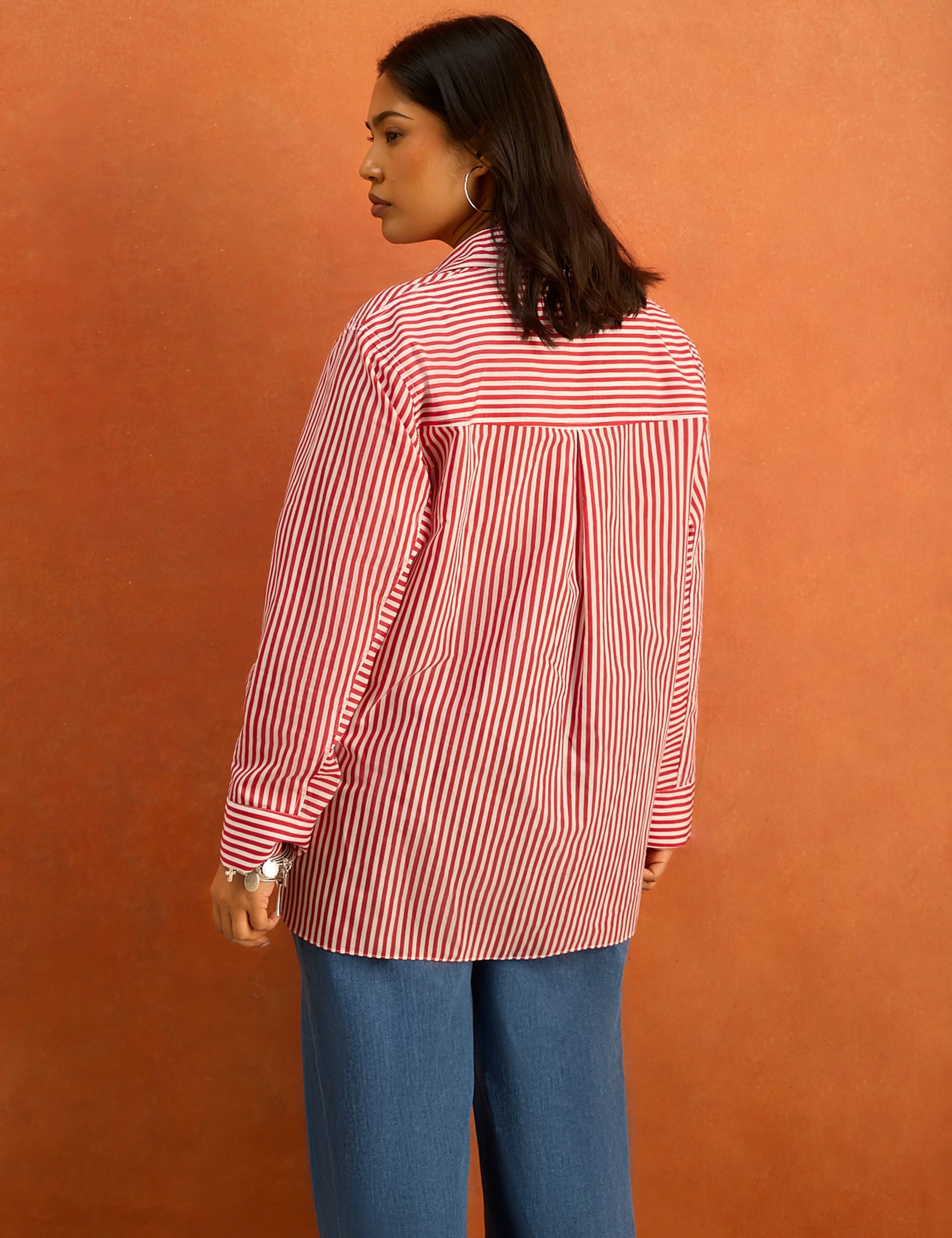Lyocell Rich Striped Button Through Shirt 2 of 4