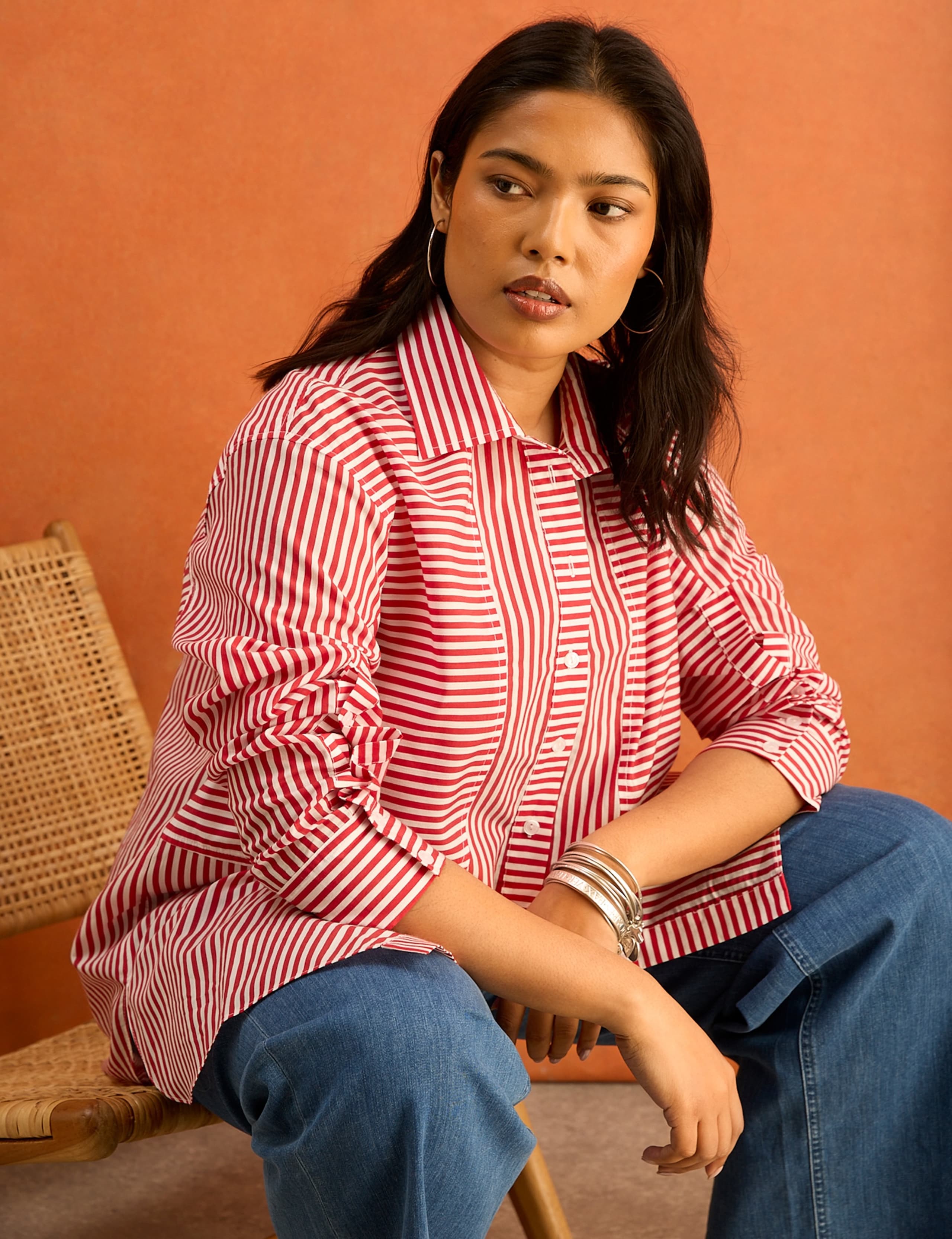 Lyocell Rich Striped Button Through Shirt 3 of 4