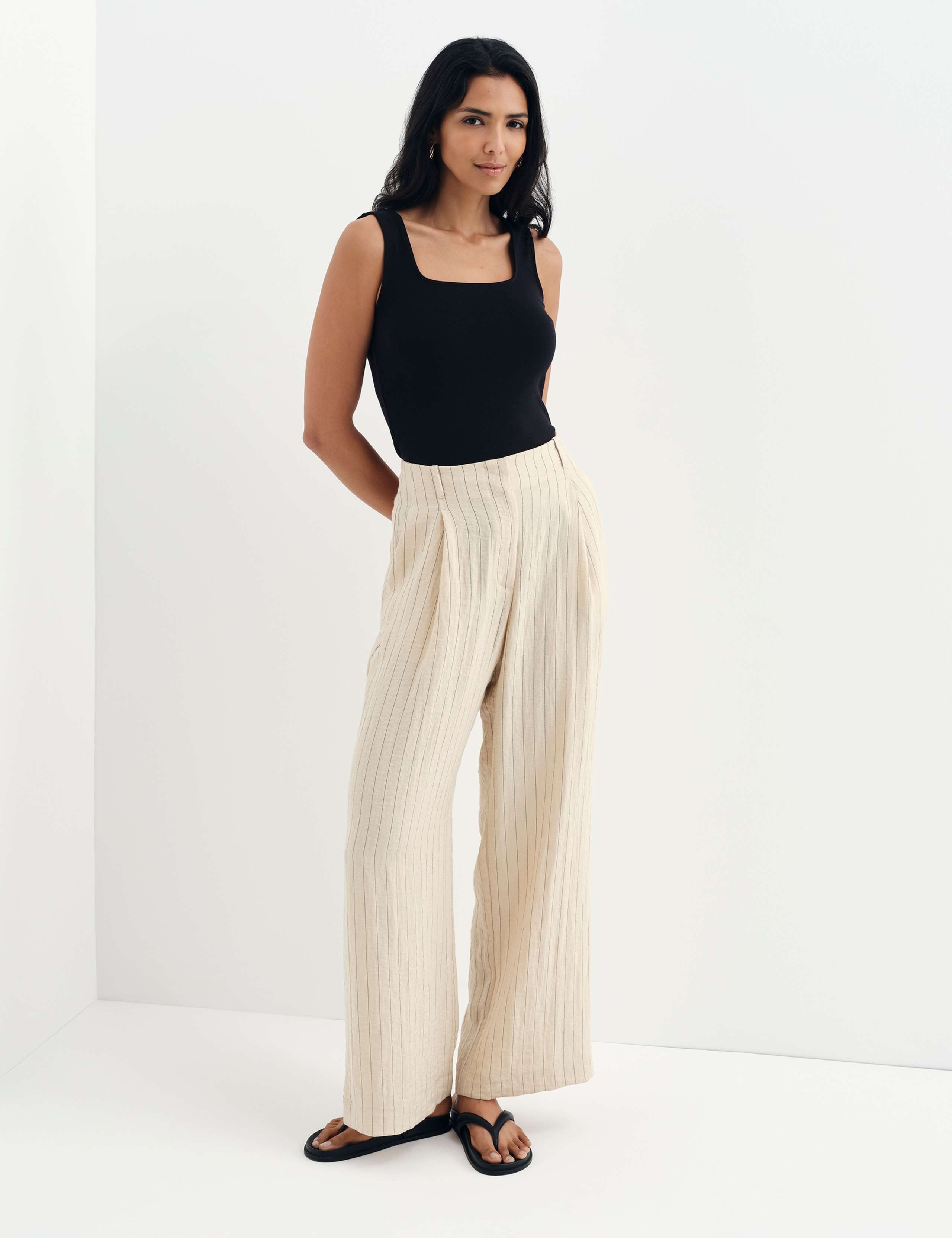 Striped Wide Leg Trousers 1 of 9