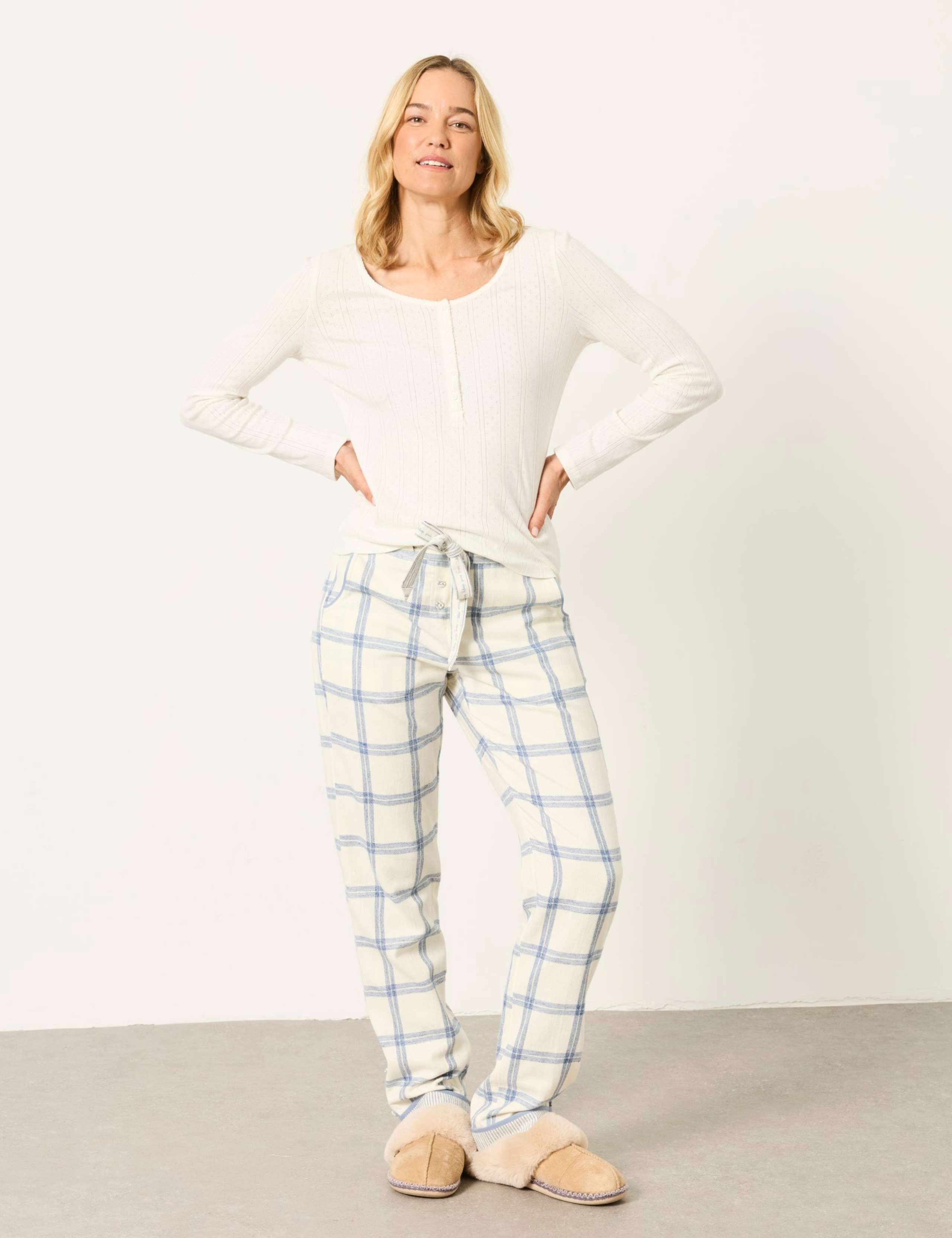 Pure Cotton Checked Pyjama Bottoms 3 of 6