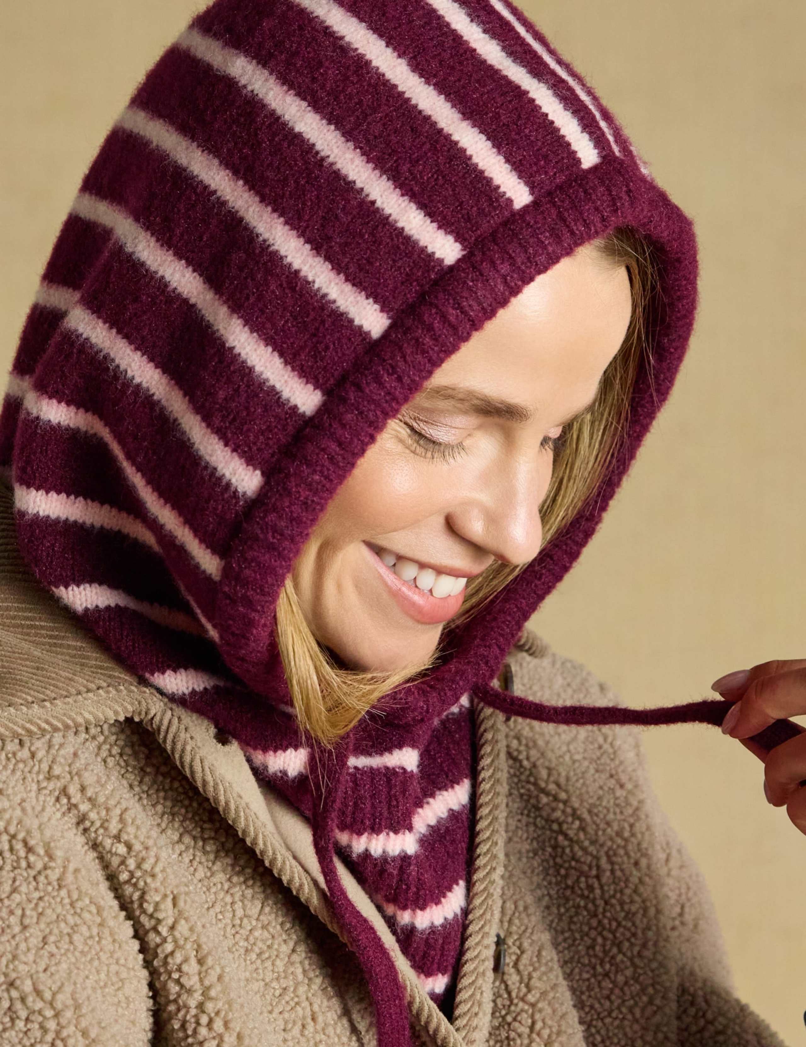 Knitted Striped Beanie Hat 6 of 6