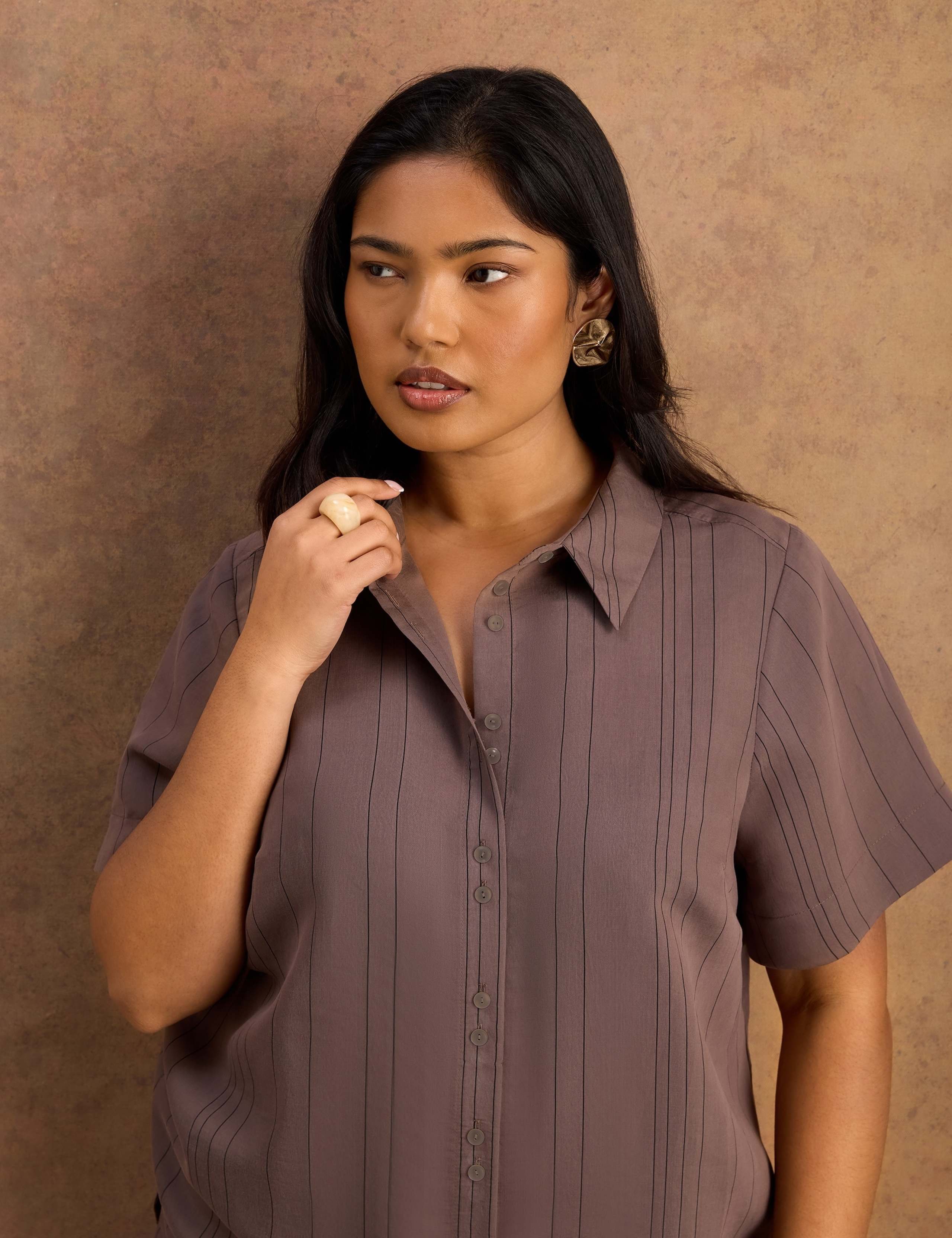 Modal Rich Striped Collared Shirt 2 of 5