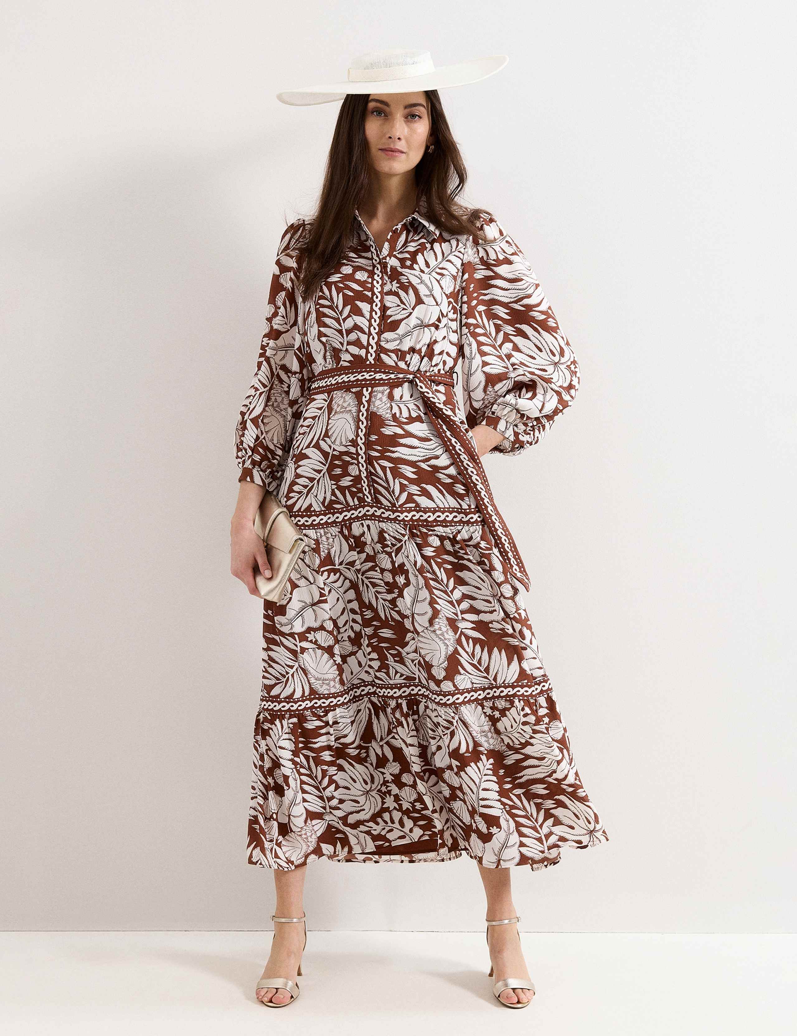Printed Collared Button Front Maxi Dress 2 of 6