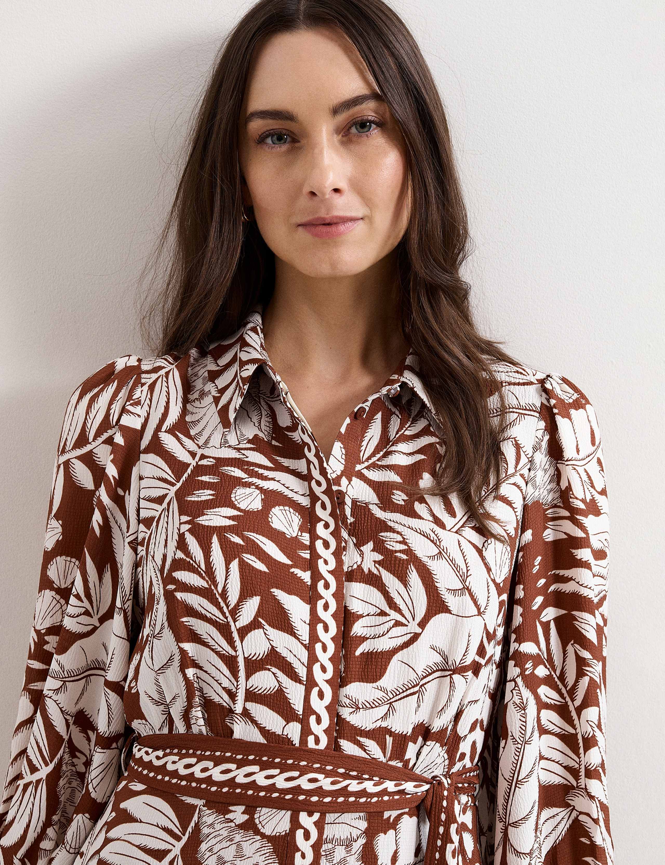 Printed Collared Button Front Maxi Dress 5 of 6