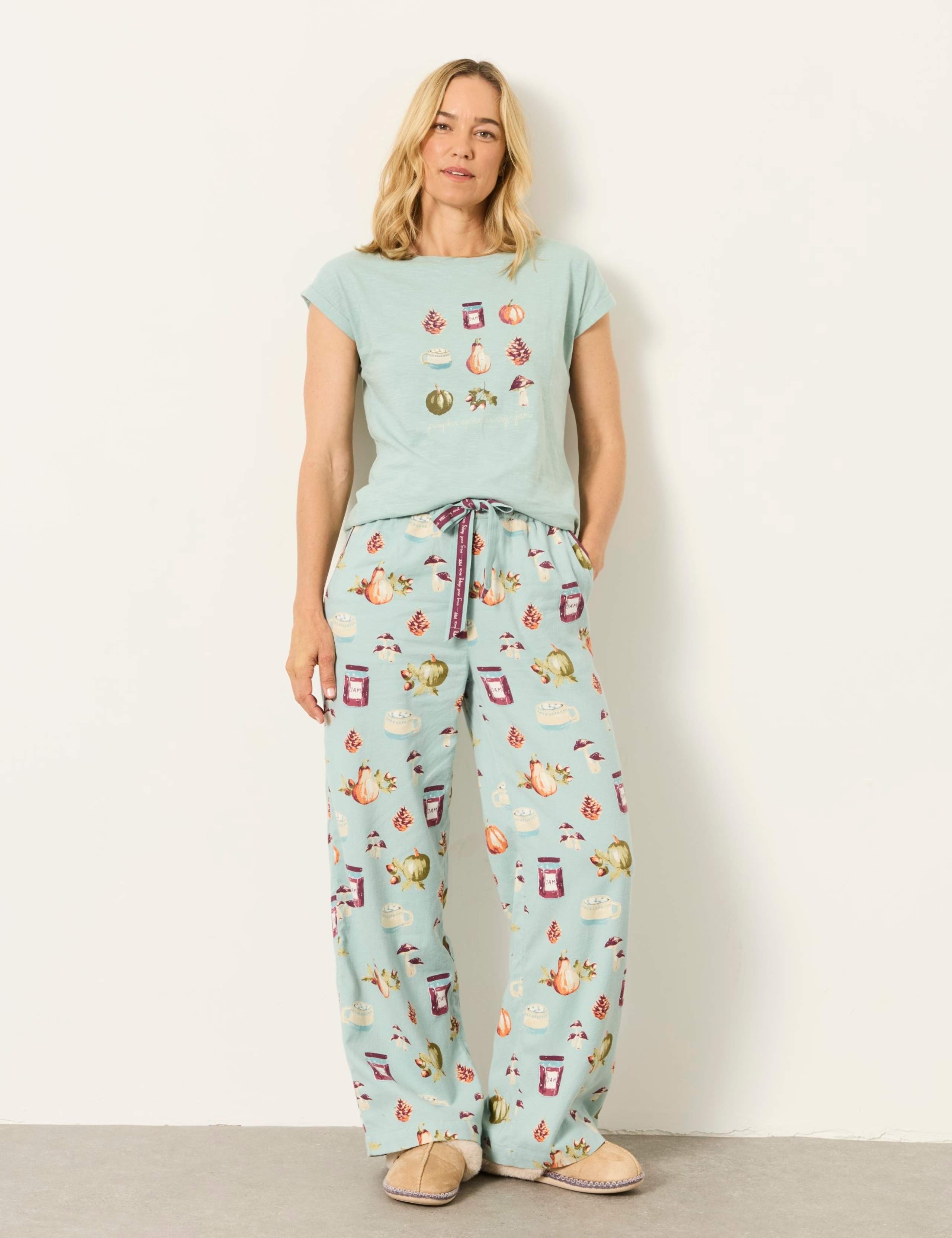 Pure Cotton Autumn Print Pyjama Bottoms 3 of 6