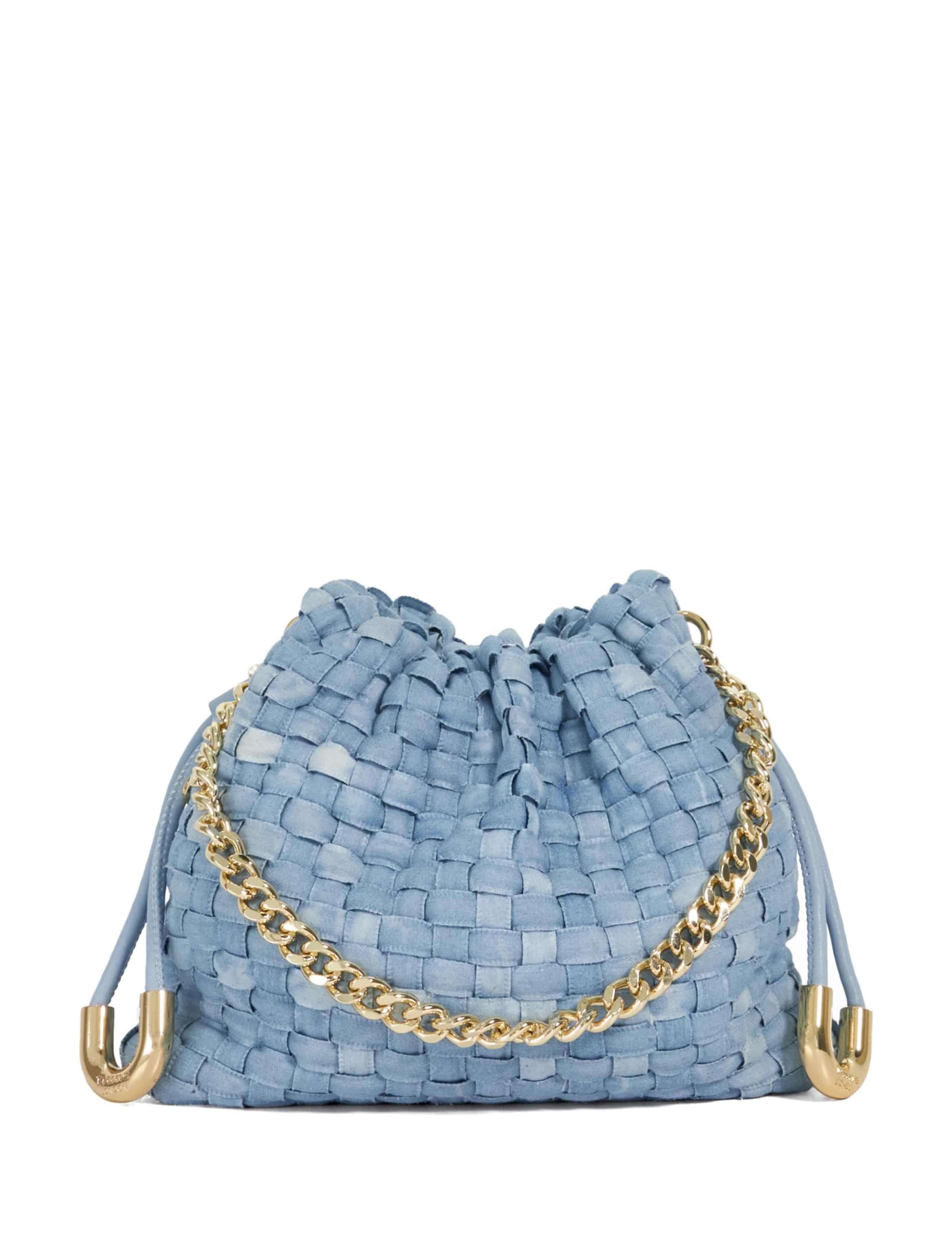 Cotton Rich Drawstring Chain Strap Shoulder Bag 2 of 6