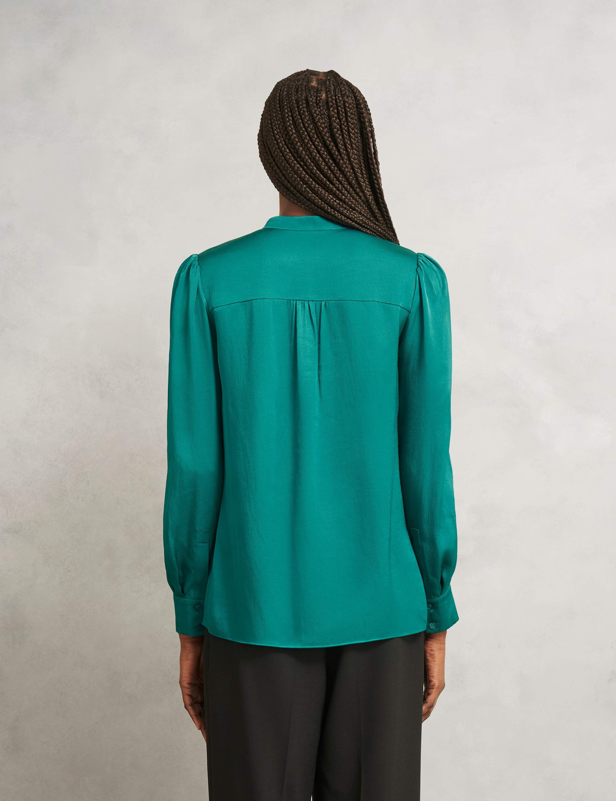 Satin Notch Neck Blouse 3 of 5