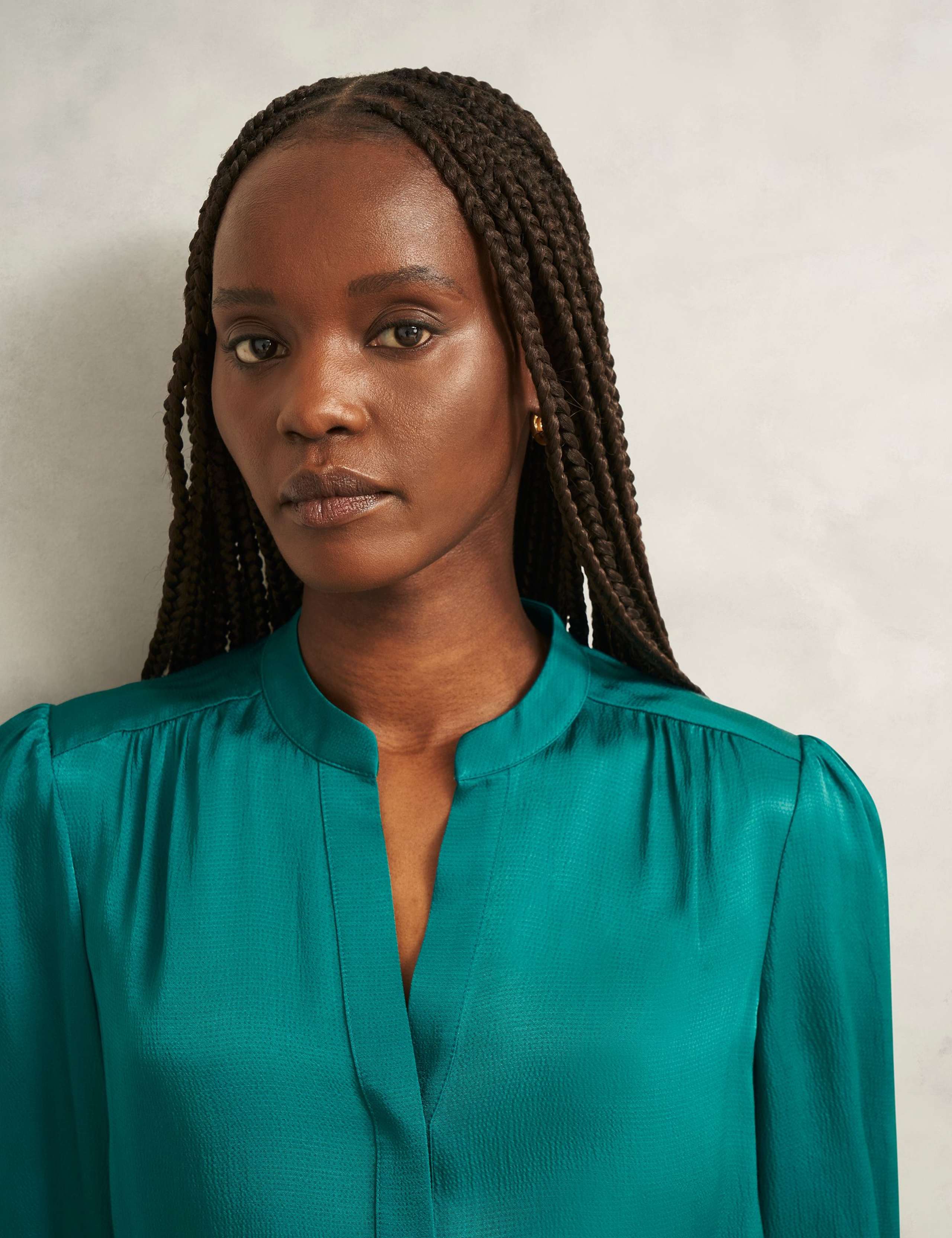 Satin Notch Neck Blouse 5 of 5
