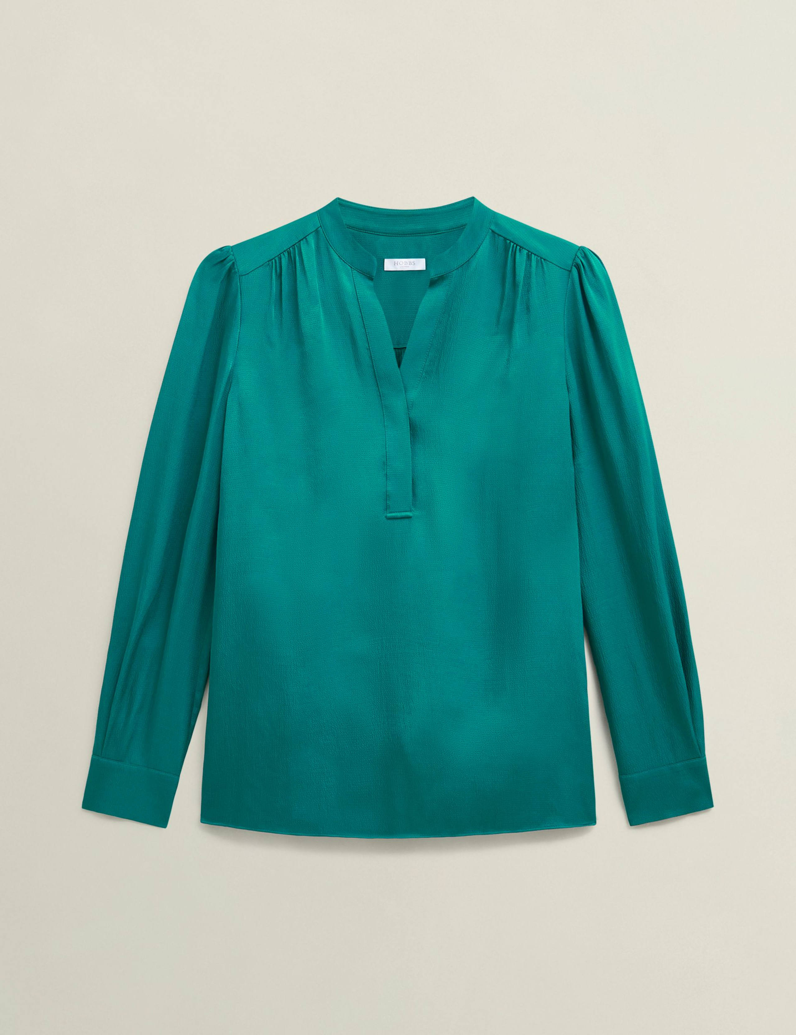 Satin Notch Neck Blouse 2 of 5