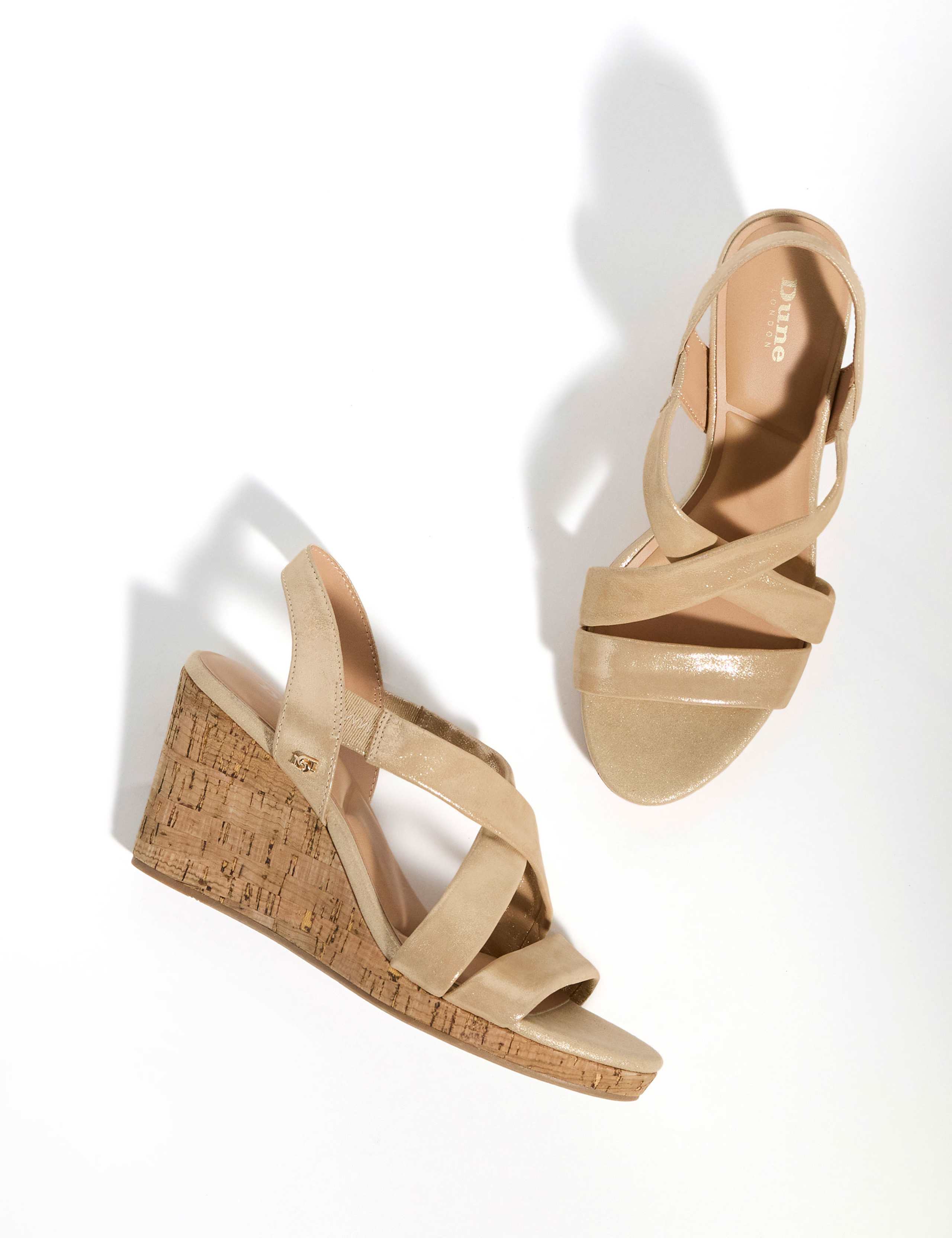 Leather Crossover Wedge Sandals 1 of 7