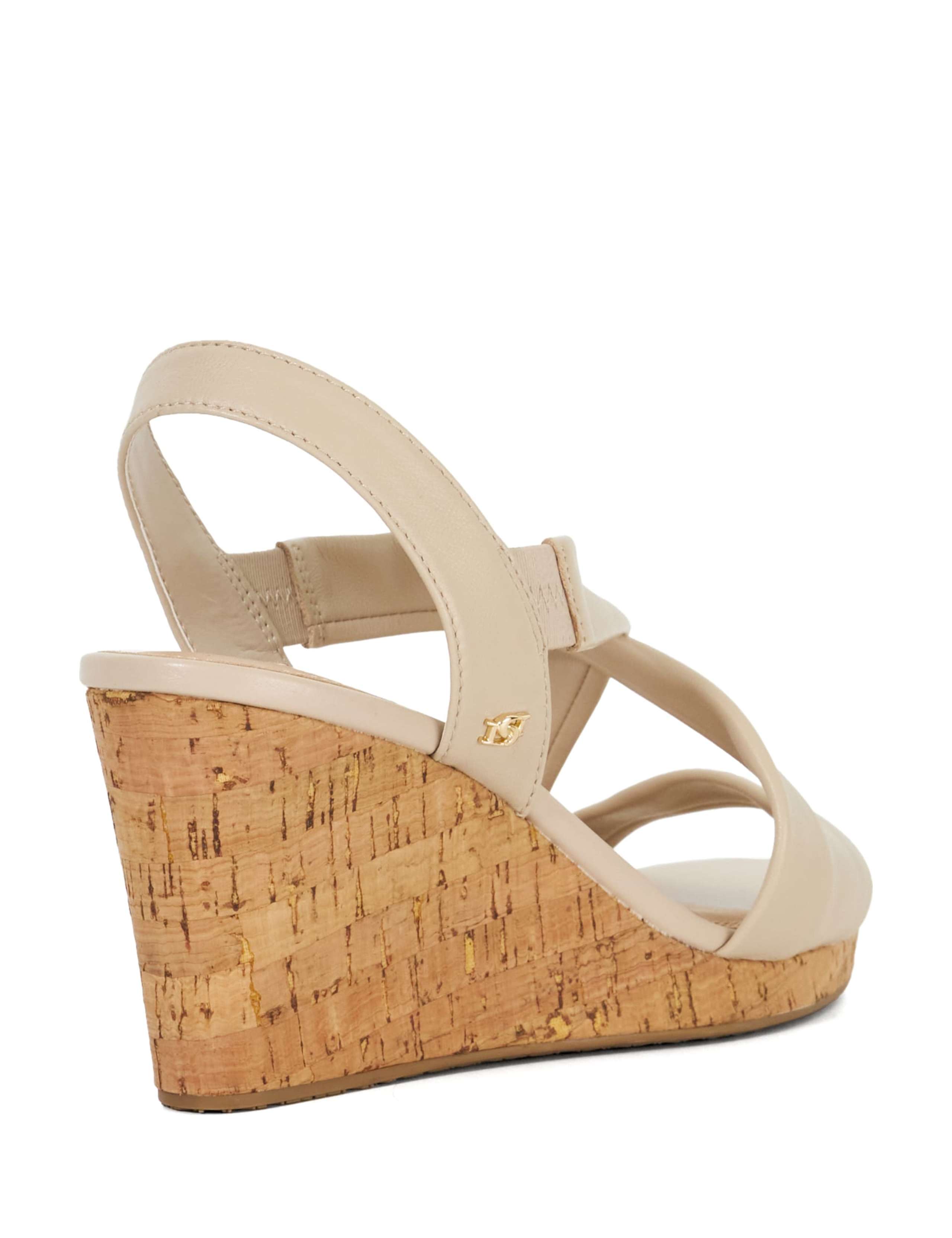 Leather Crossover Wedge Sandals 4 of 5