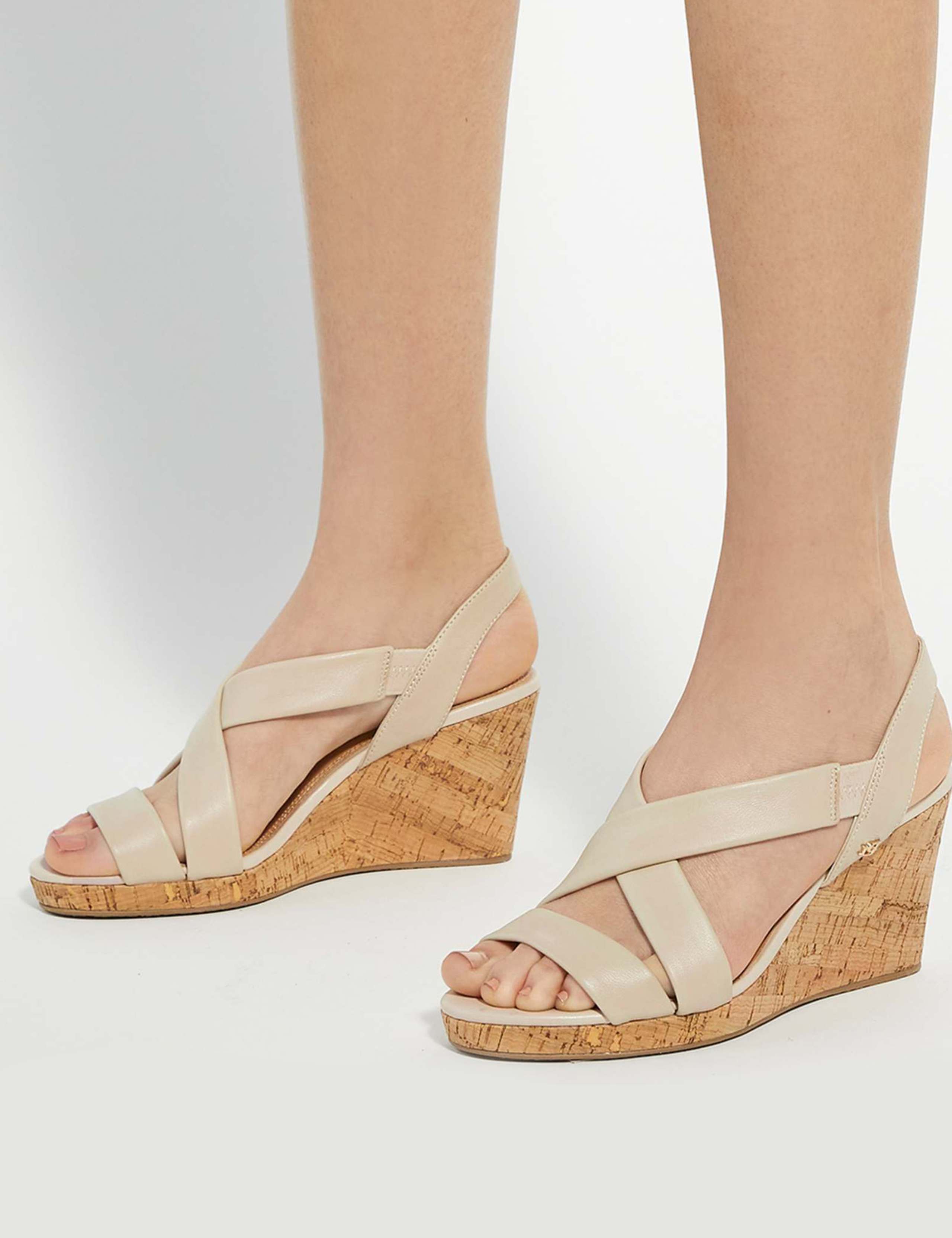 Leather Crossover Wedge Sandals 7 of 7
