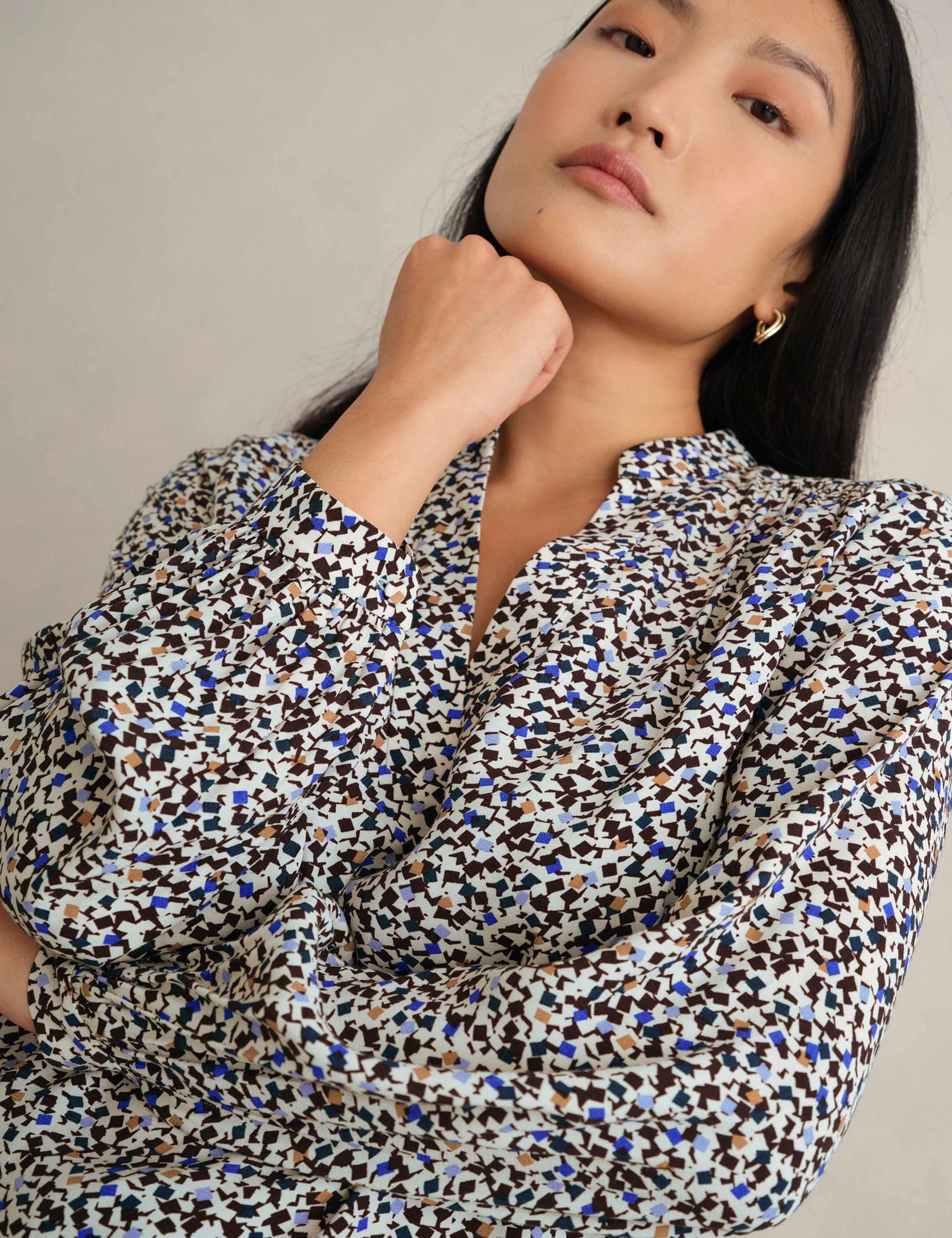 Geometric V-Neck Blouse 5 of 5