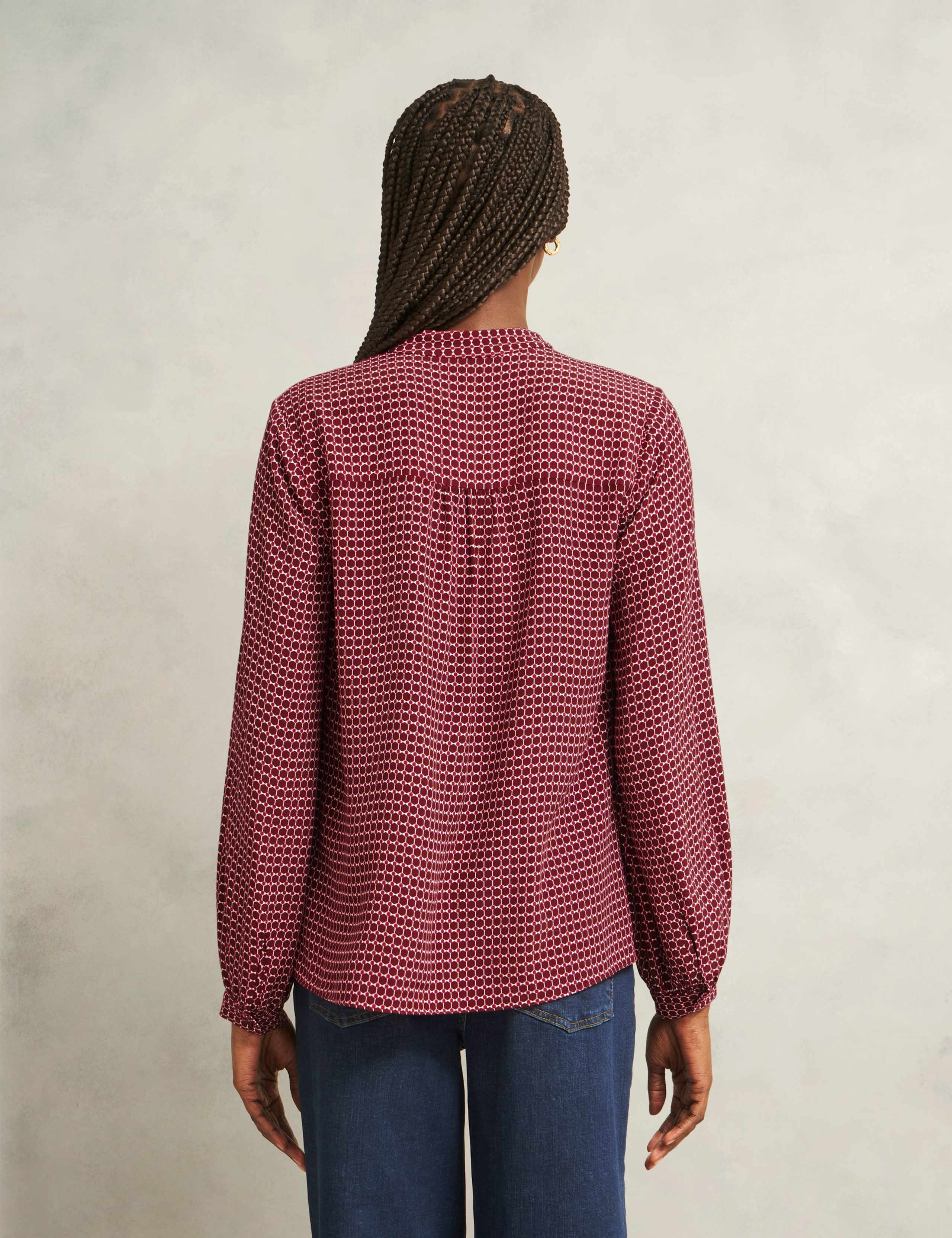 Geometric V-Neck Blouse 3 of 5