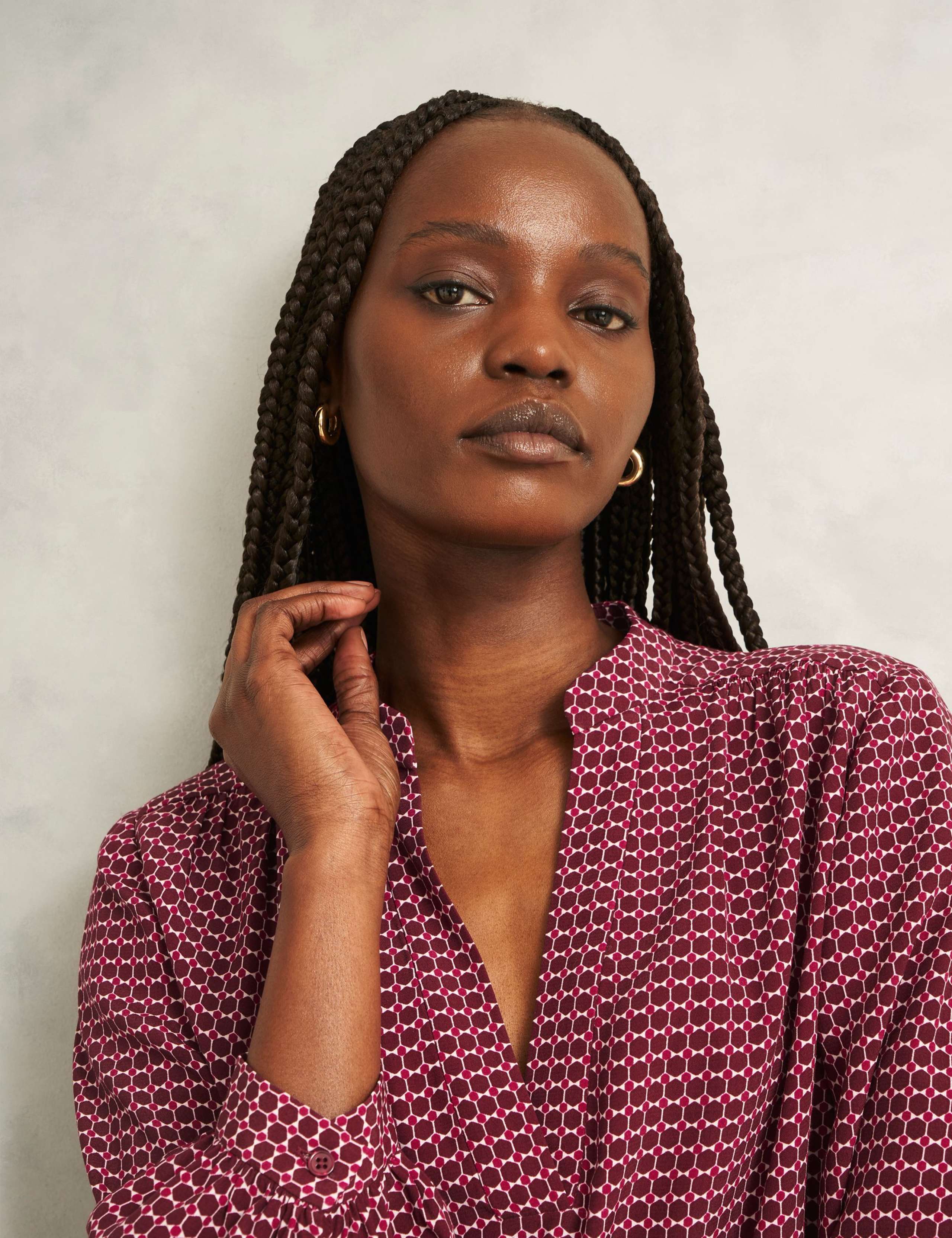 Geometric V-Neck Blouse 5 of 5