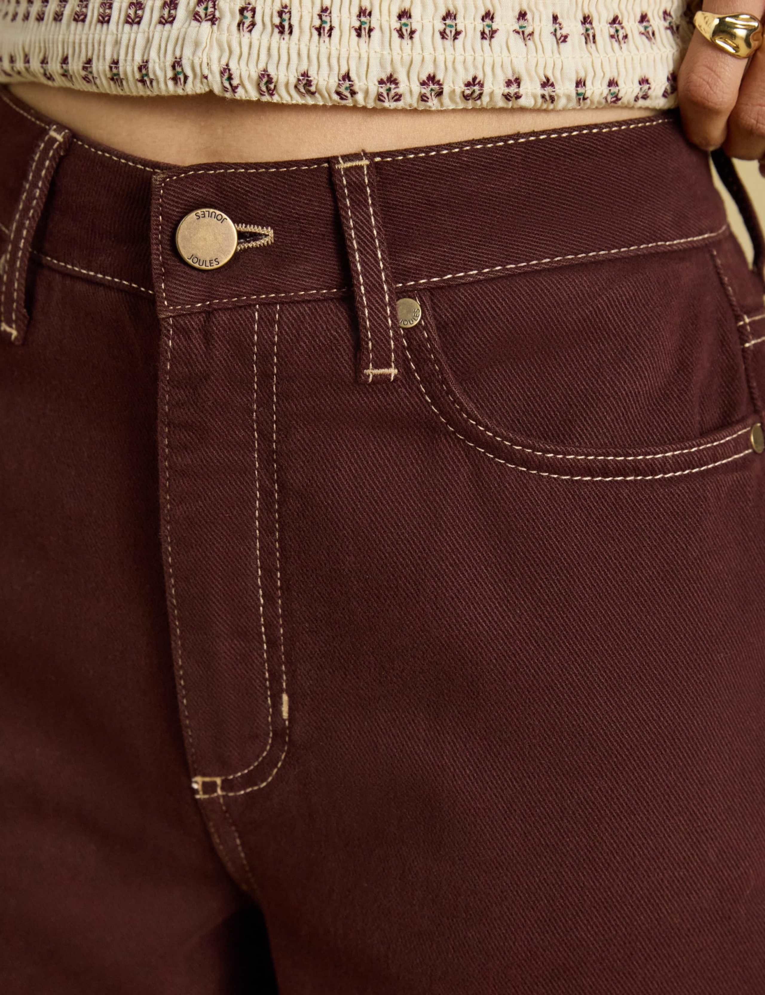 Pure Cotton Denim High Rise Wide Leg Jeans 5 of 6