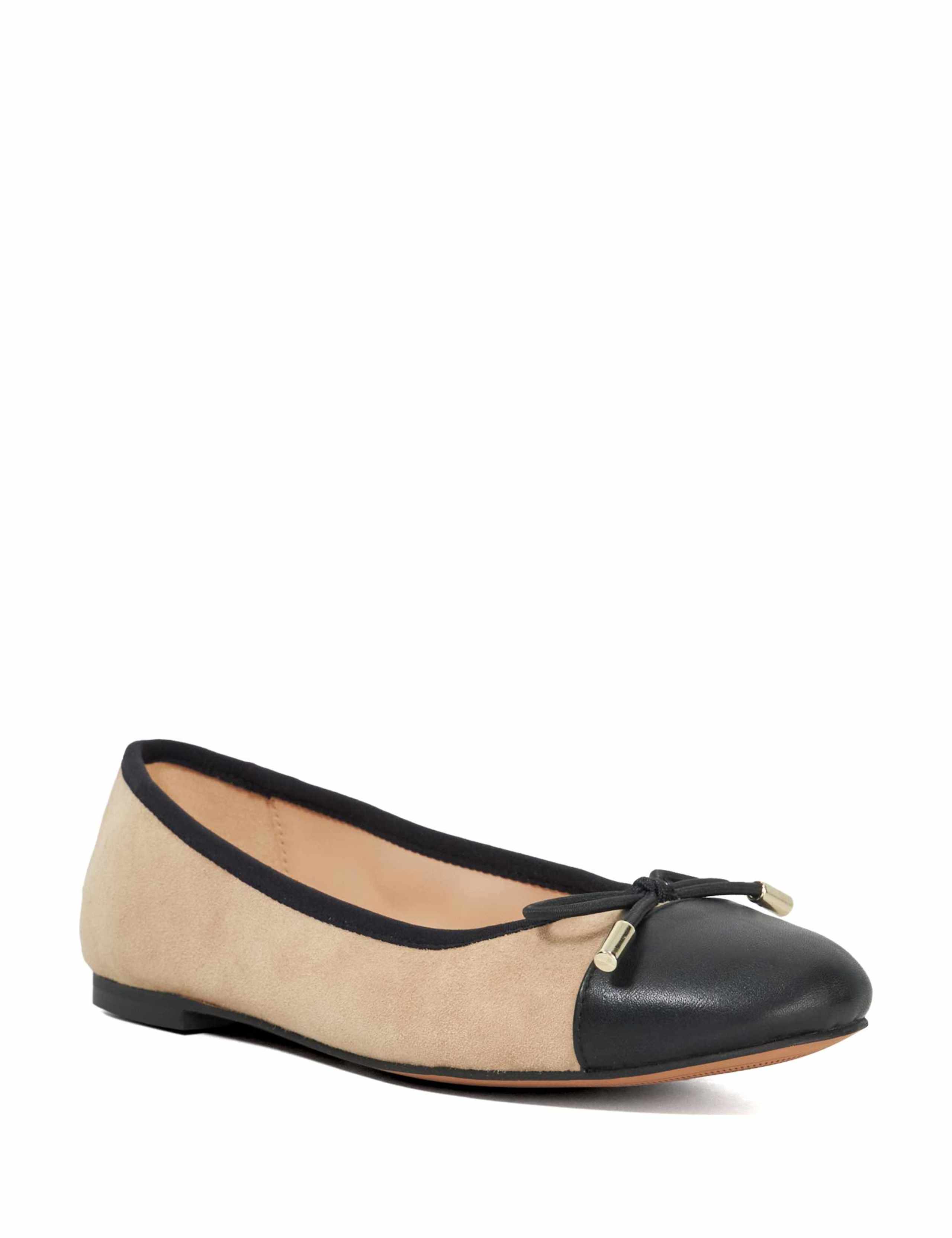 Leather Bow Flat Ballet Pumps 3 of 5