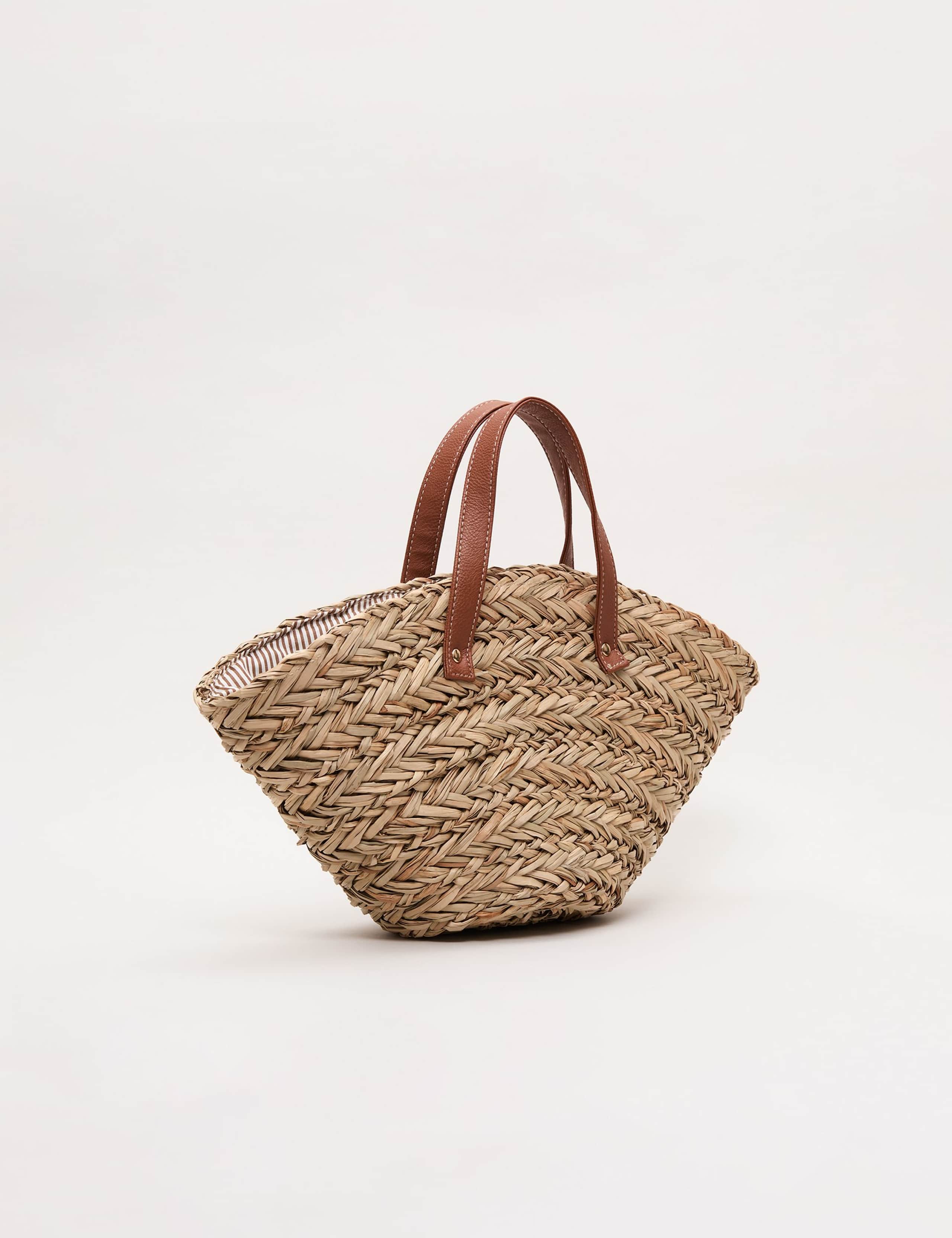 Straw Woven Mini Top Handle Tote Bag 3 of 7