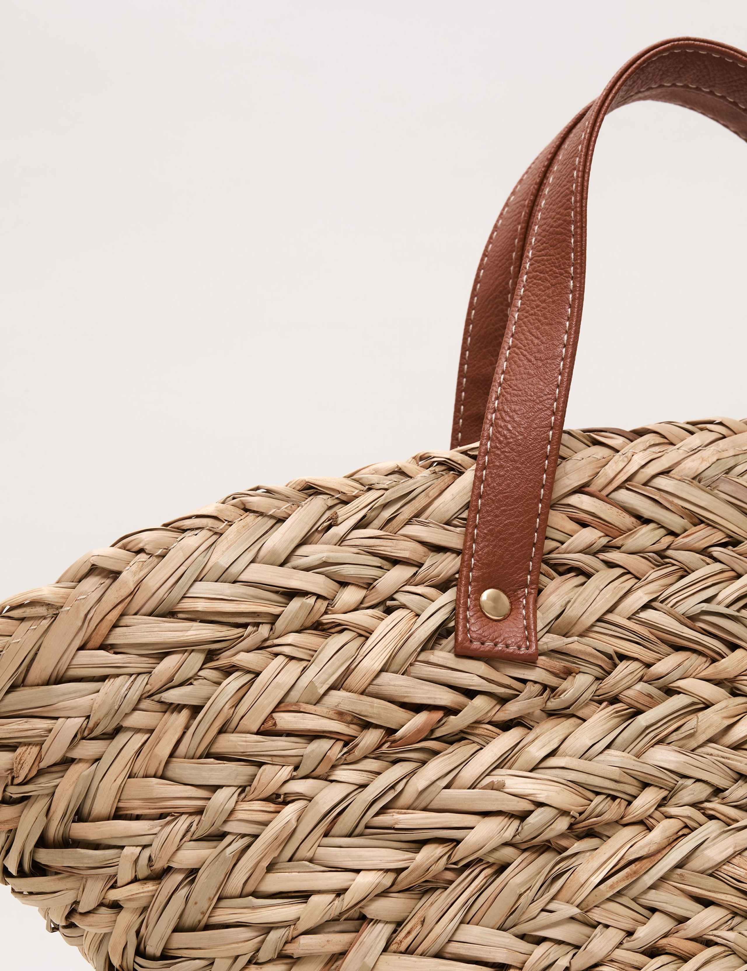Straw Woven Mini Top Handle Tote Bag 6 of 7
