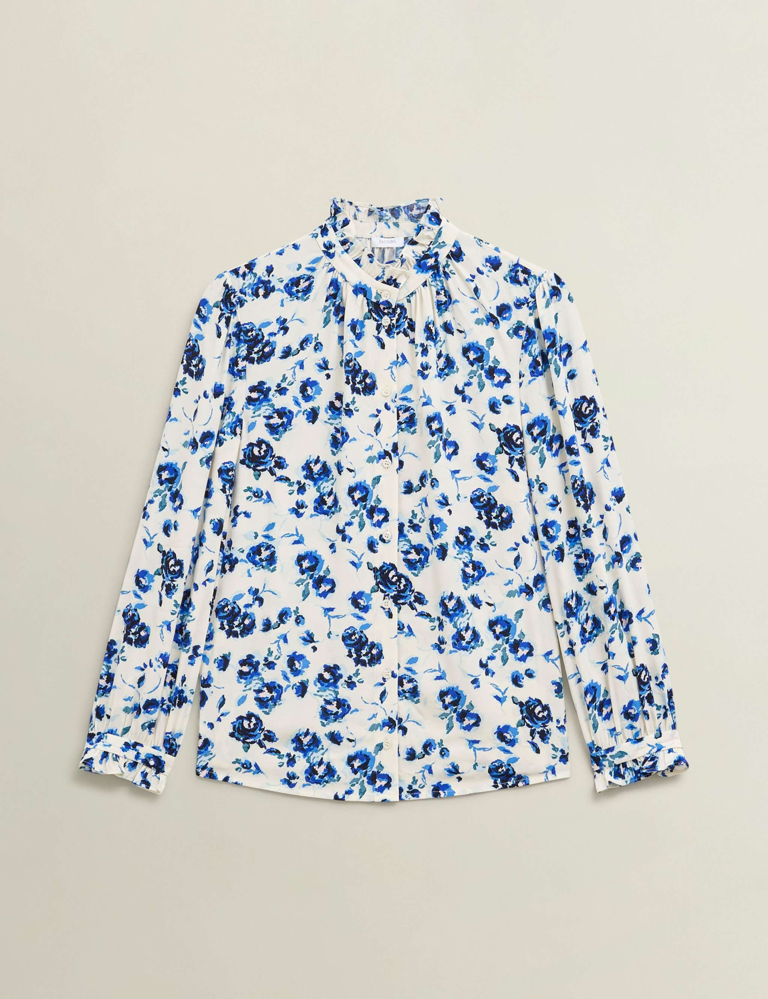 Floral Frill Neck Blouson Sleeve Blouse 2 of 5