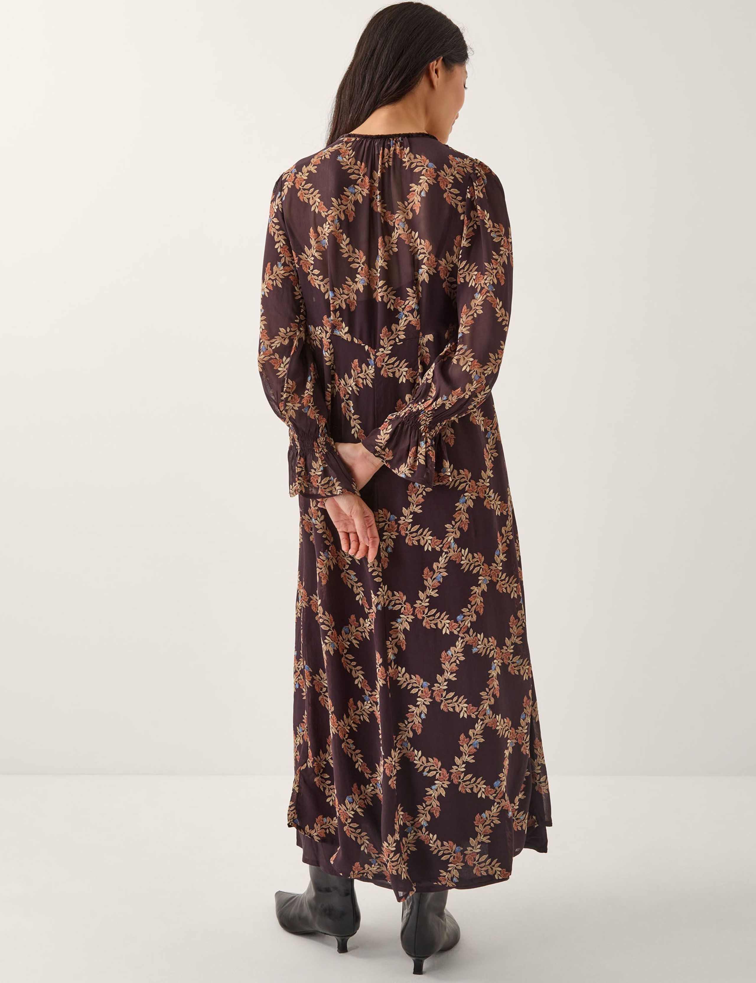 Printed Tie Neck Midi Tea Dress 5 of 5