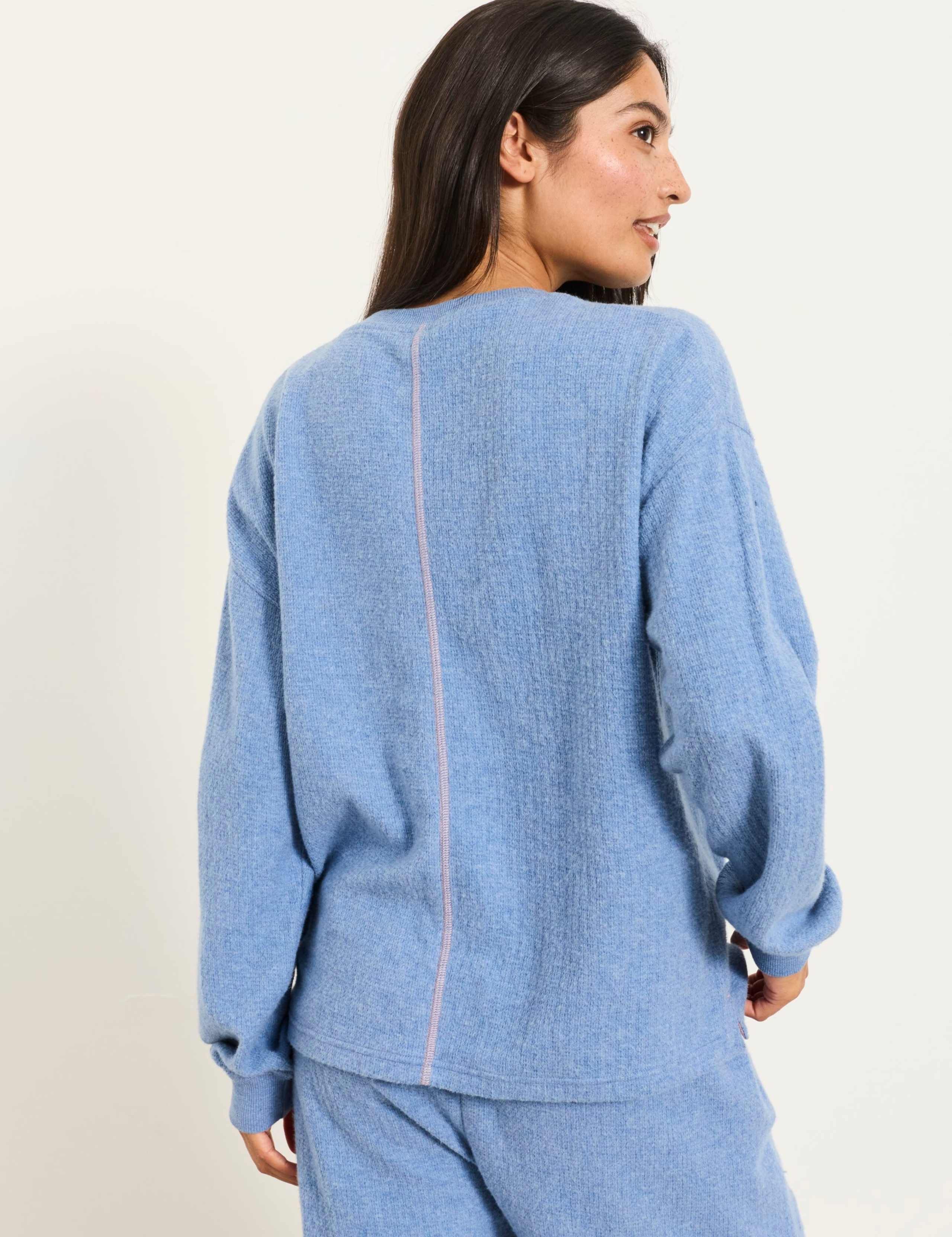 Pure Cotton Henley Lounge Top 3 of 5