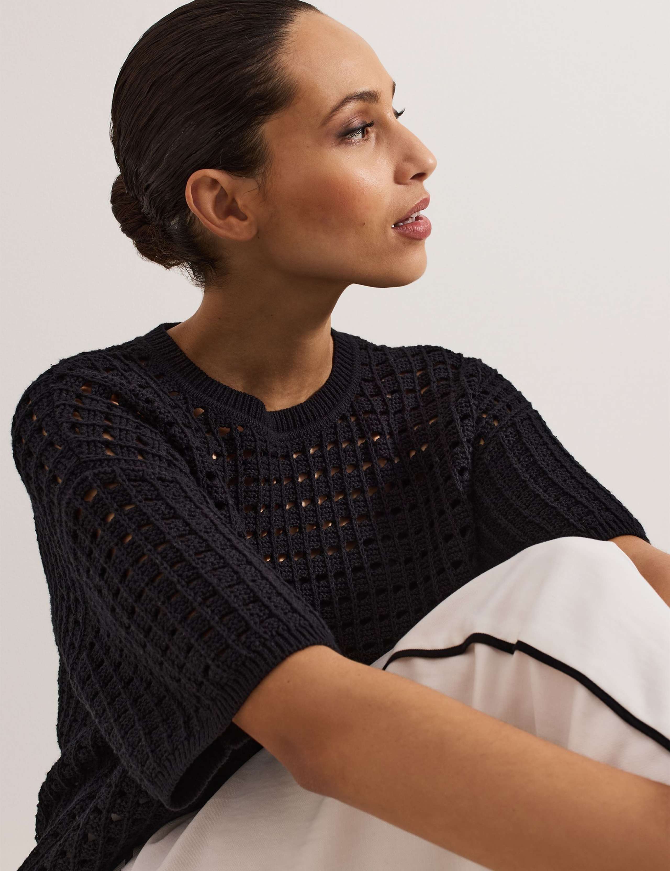 Pure Cotton Textured Knitted Top 6 of 7