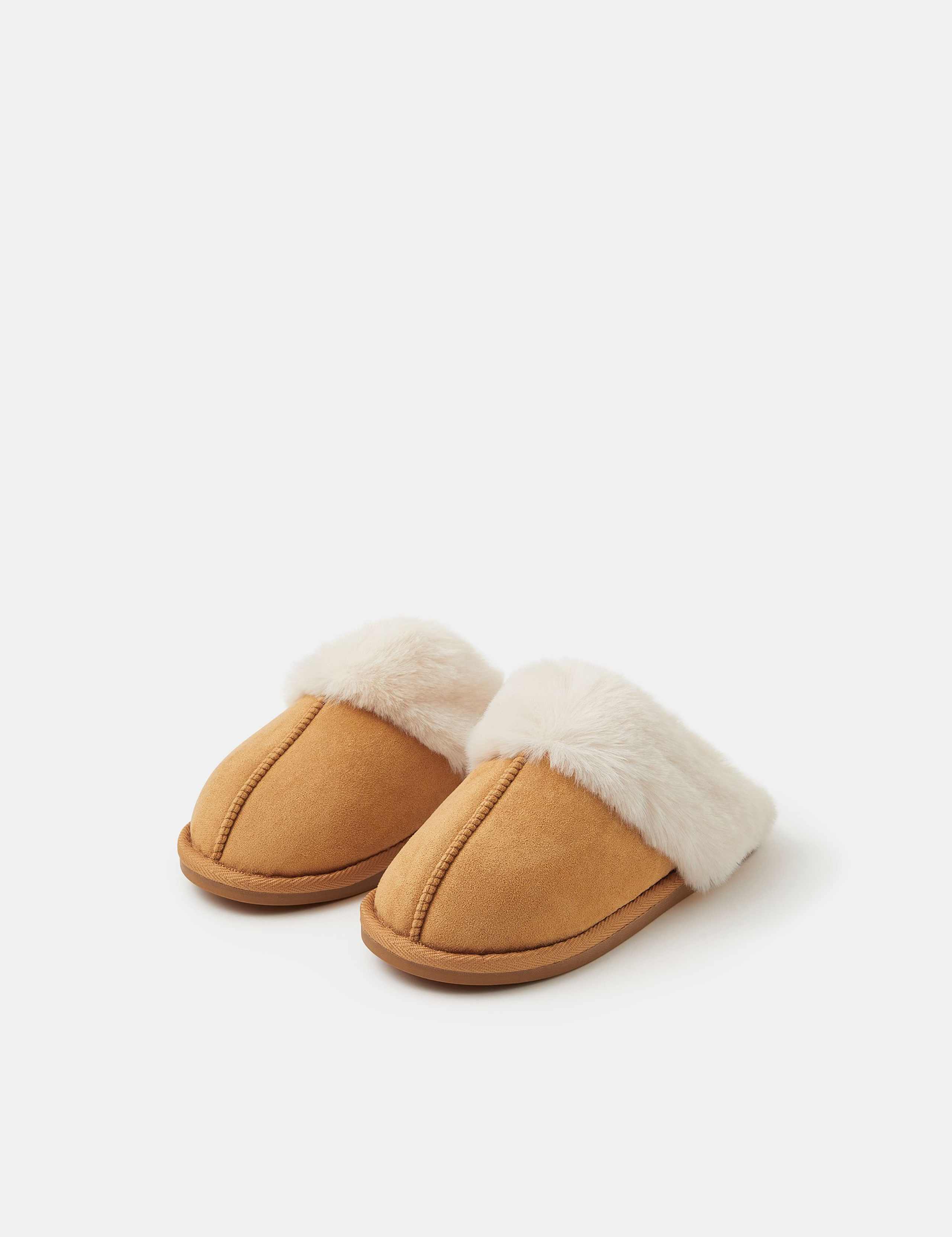 Faux Fur Lined Mule Slippers 2 of 3