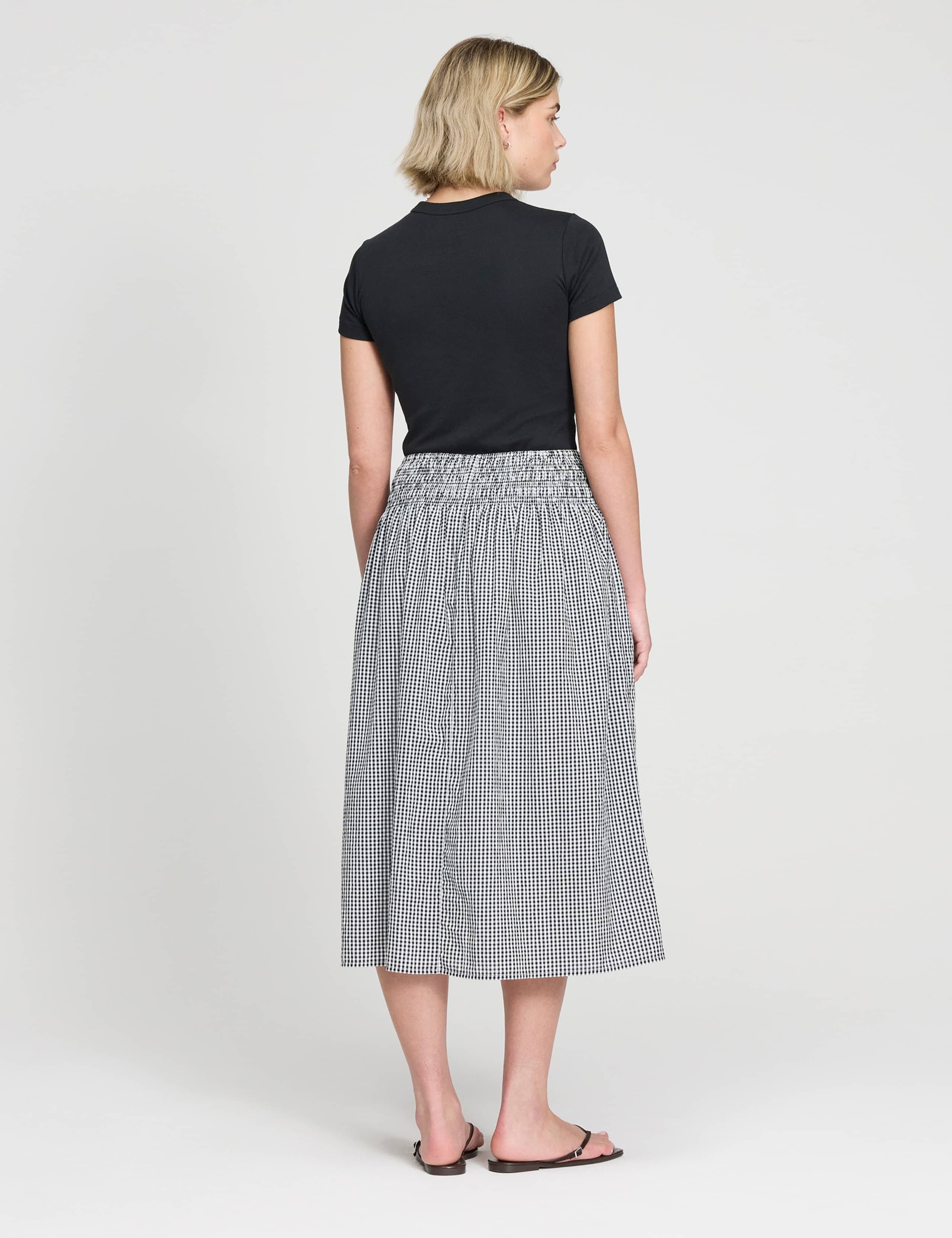 Pure Cotton Gingham Midi Skirt 3 of 6