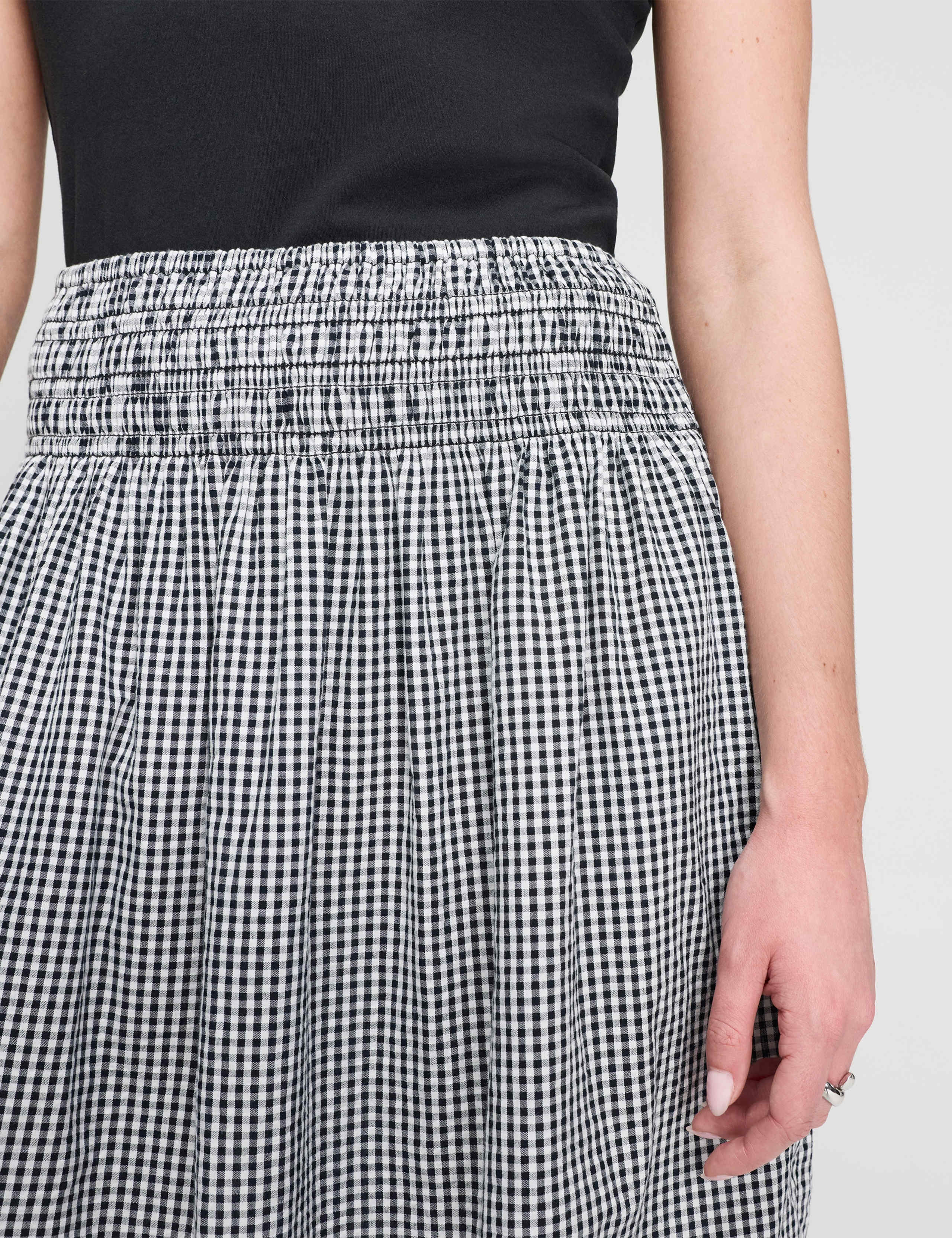 Pure Cotton Gingham Midi Skirt 4 of 6