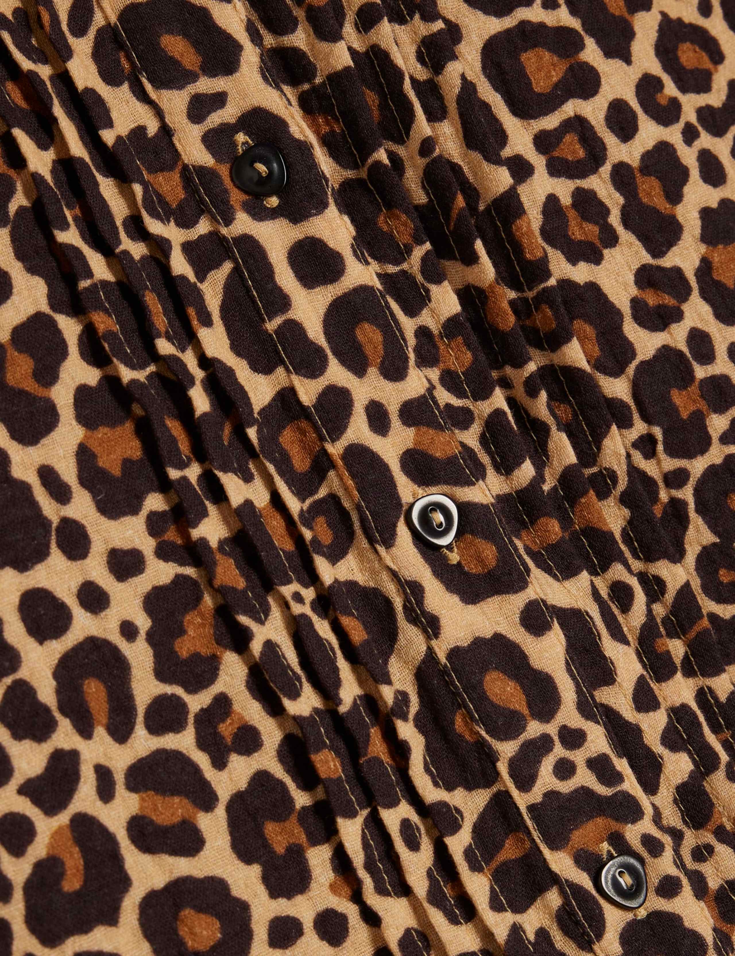 Pure Cotton Leopard Print Pintuck Blouse 4 of 6