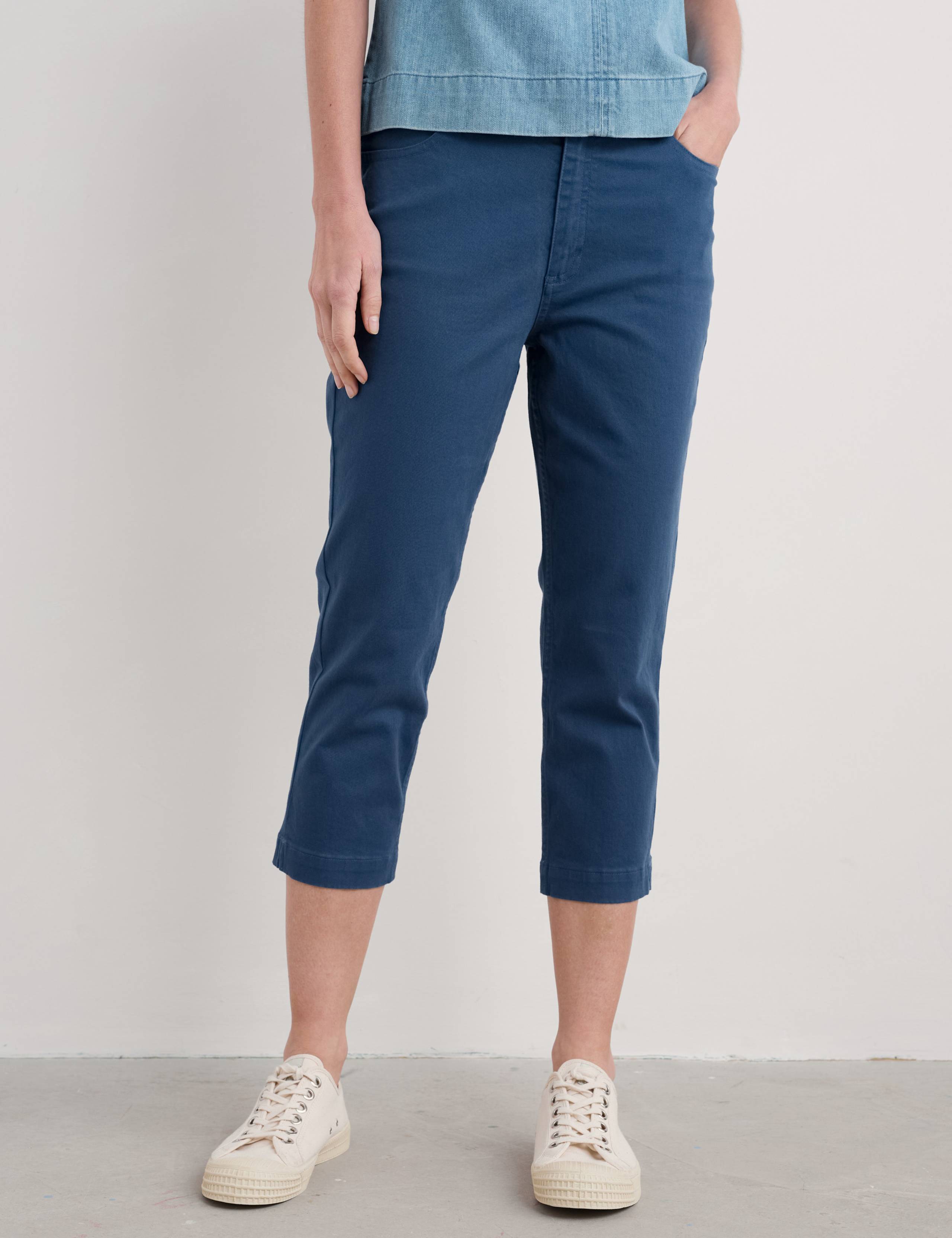 Cotton Rich Straight Leg Cropped Trousers 3 of 4