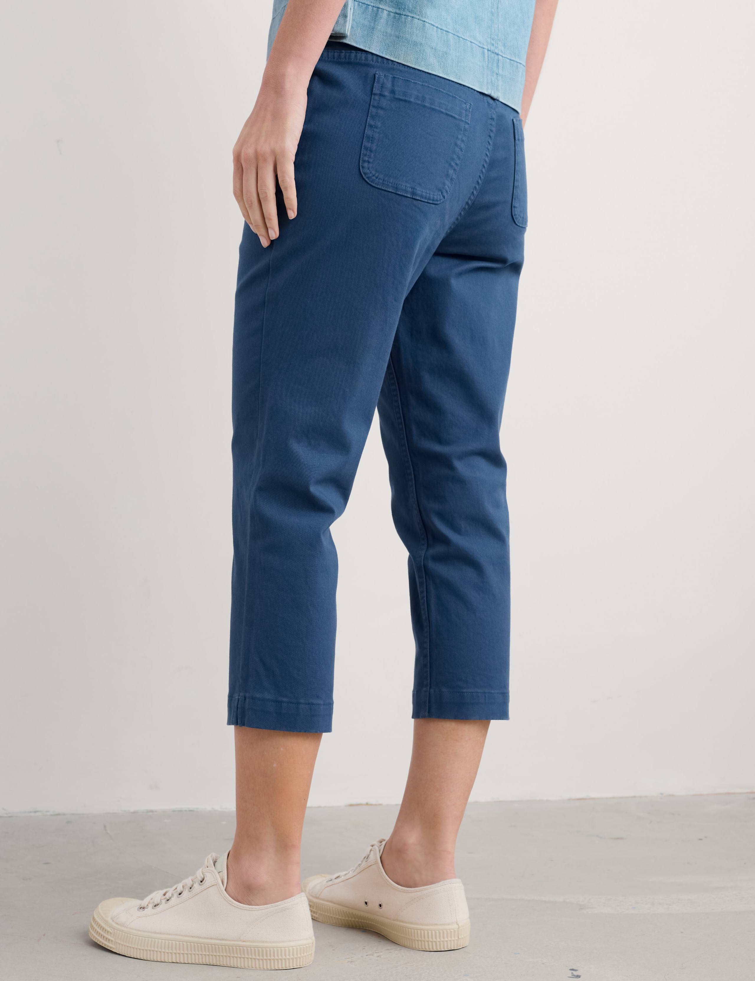 Cotton Rich Straight Leg Cropped Trousers 4 of 4