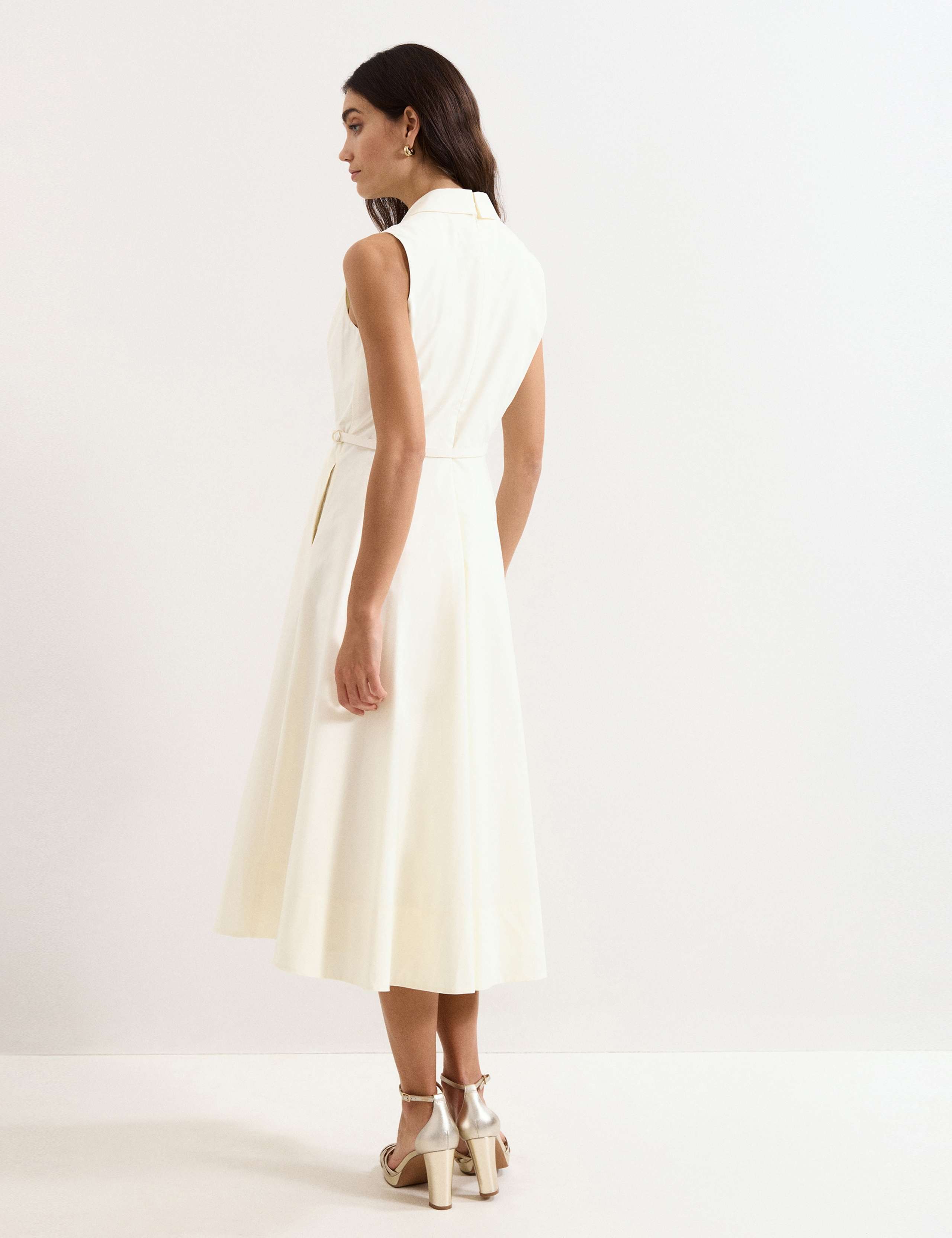 Collared Belted Midi Skater Shirt Dress 5 of 6