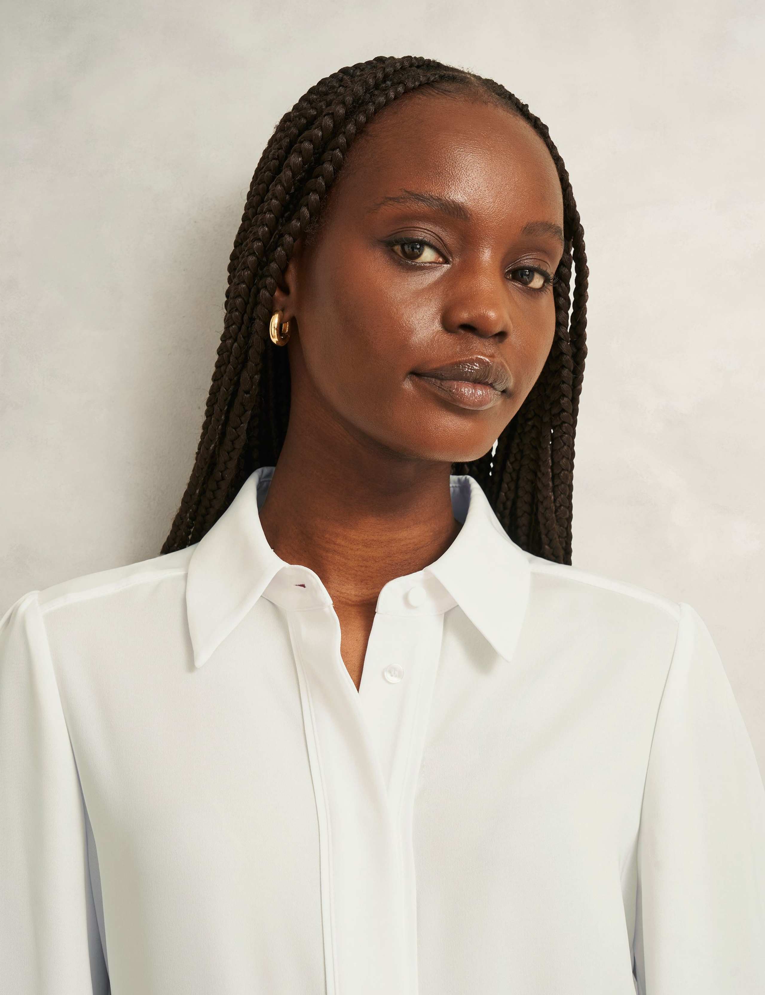 Collared Blouson Sleeve Blouse 5 of 5