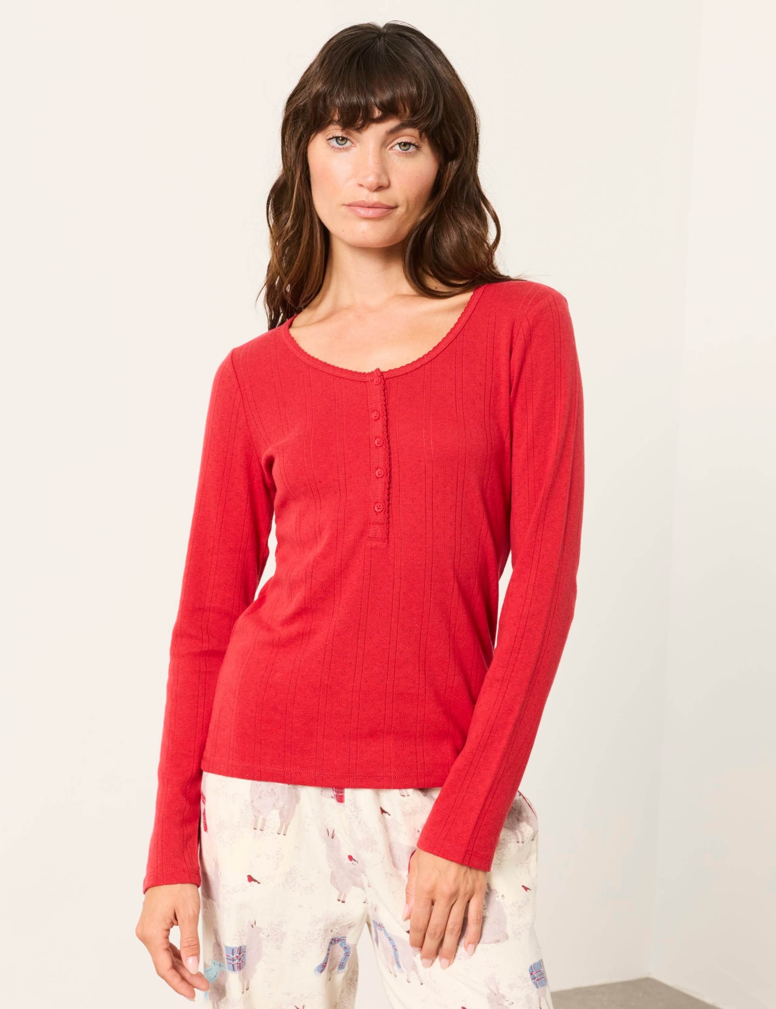 Pure Cotton Henley Pyjama Top 1 of 6
