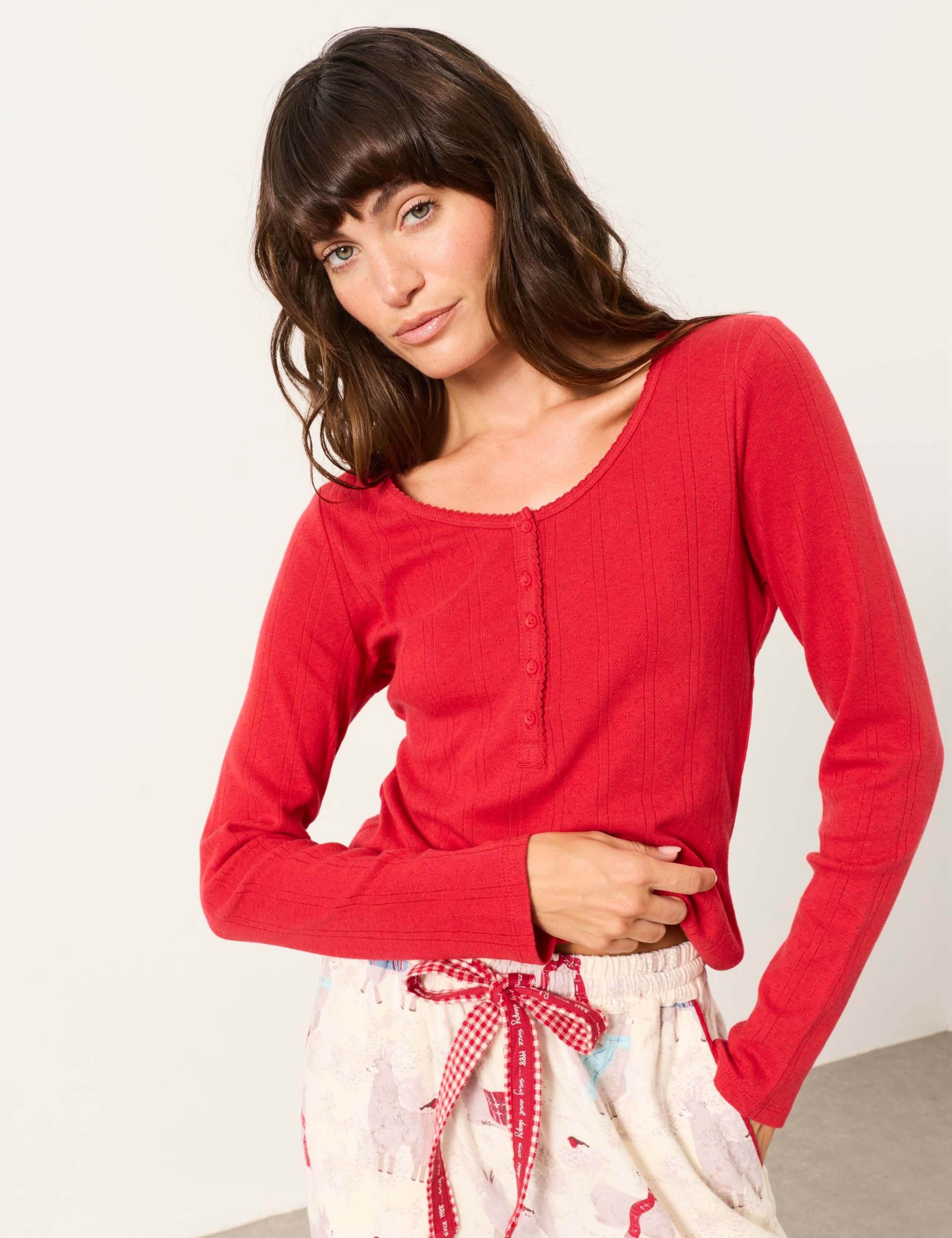 Pure Cotton Henley Pyjama Top 4 of 6