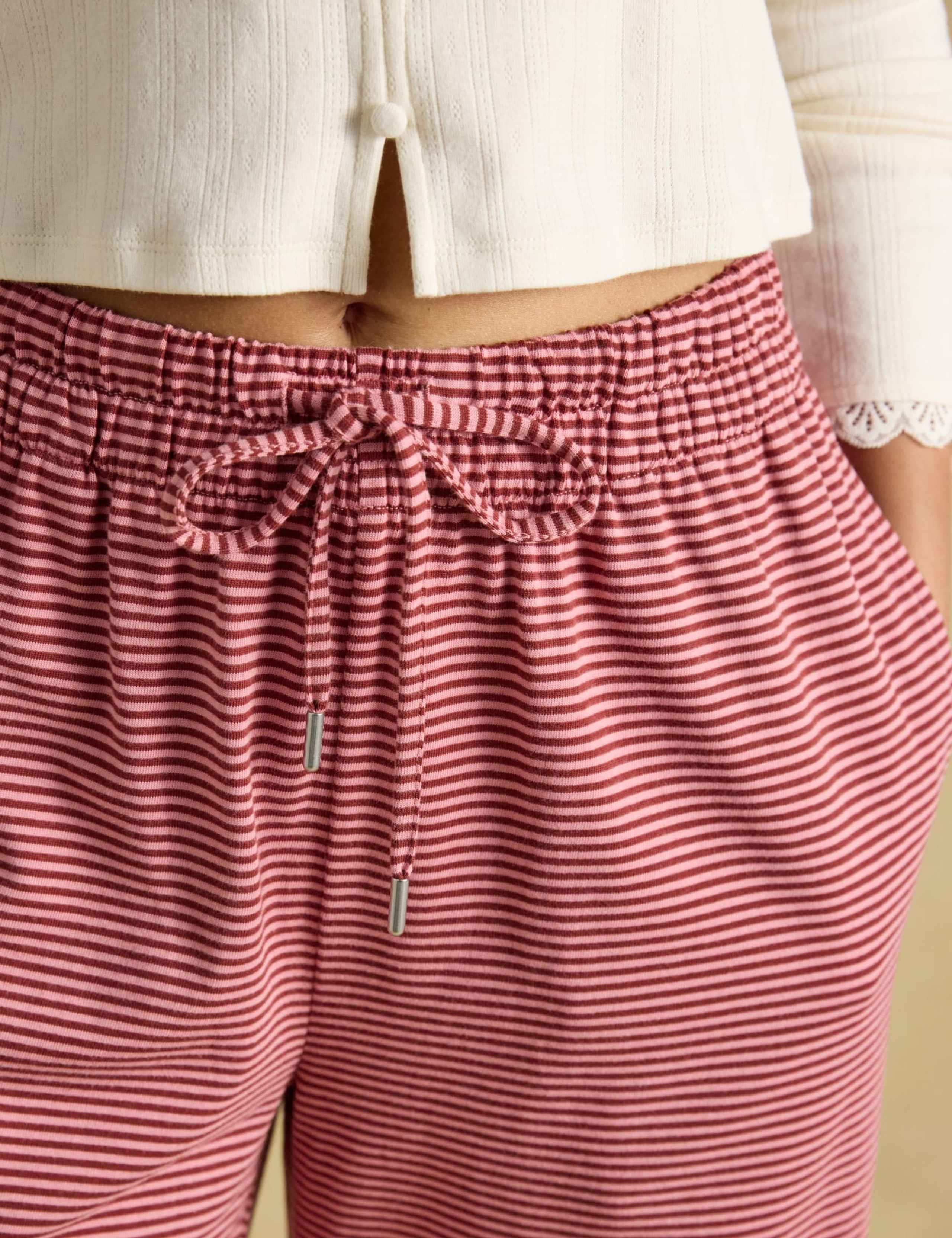 Pure Cotton Striped Pull On Wide Leg Joggers 4 of 5