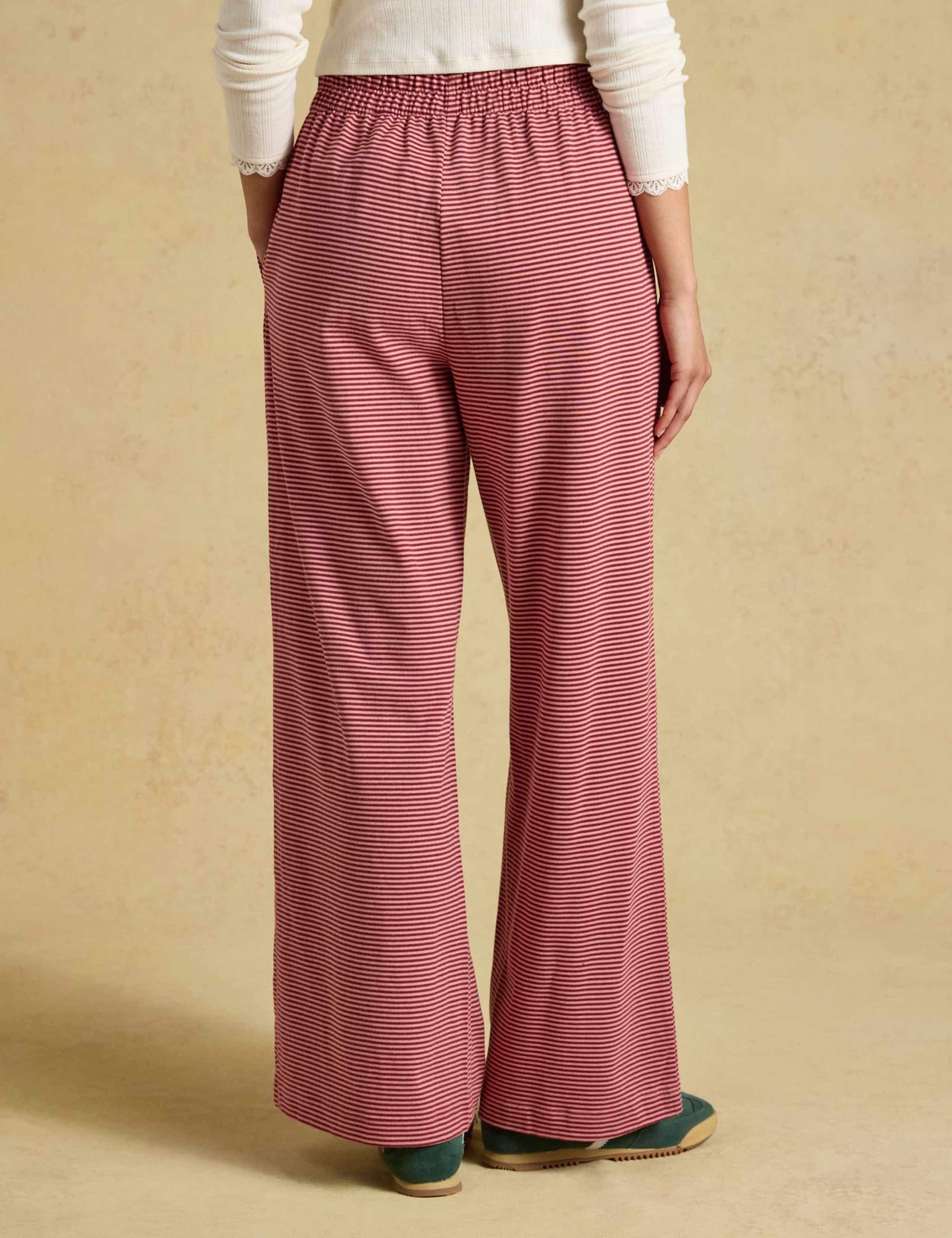 Pure Cotton Striped Pull On Wide Leg Joggers 5 of 5