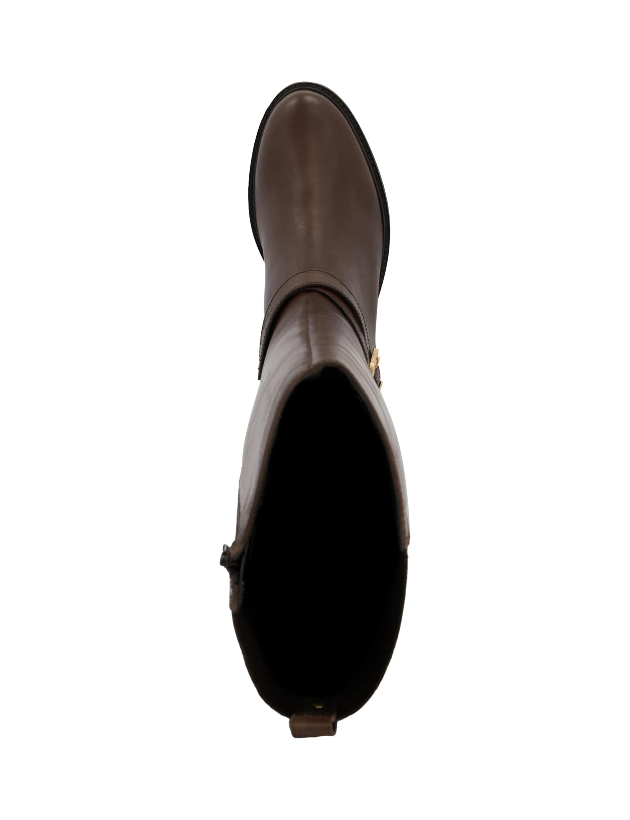 Leather Buckle Block Heel Knee High Boots 4 of 4