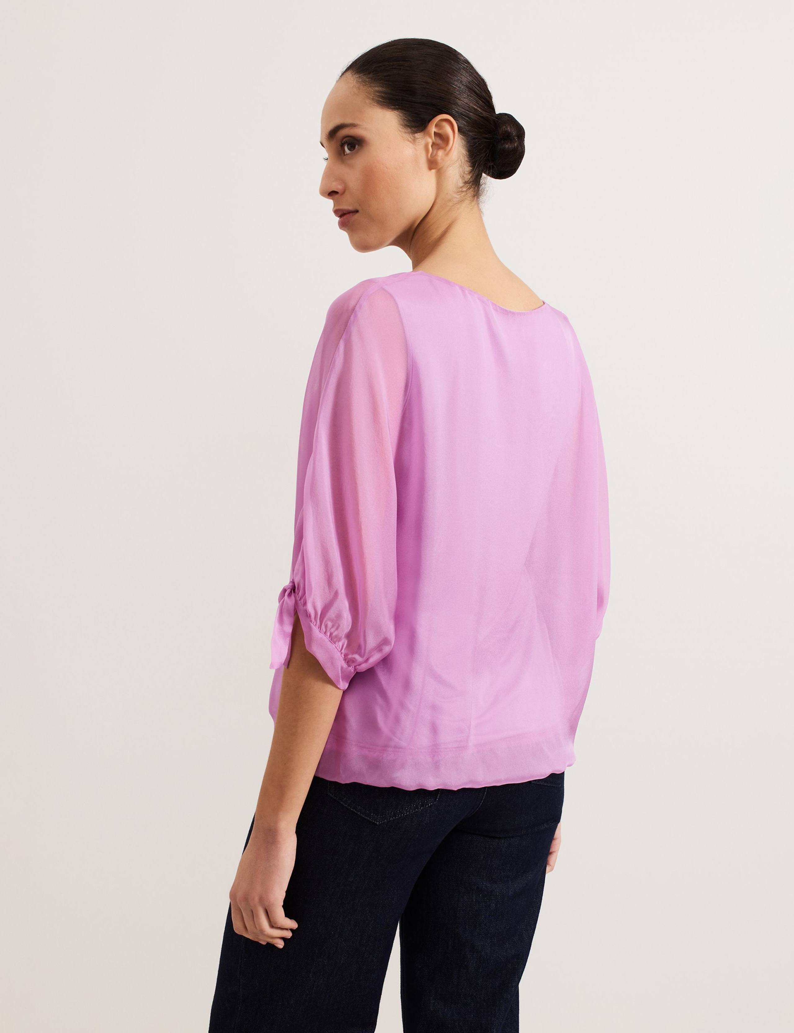 Pure Silk V-Neck Blouse 5 of 6