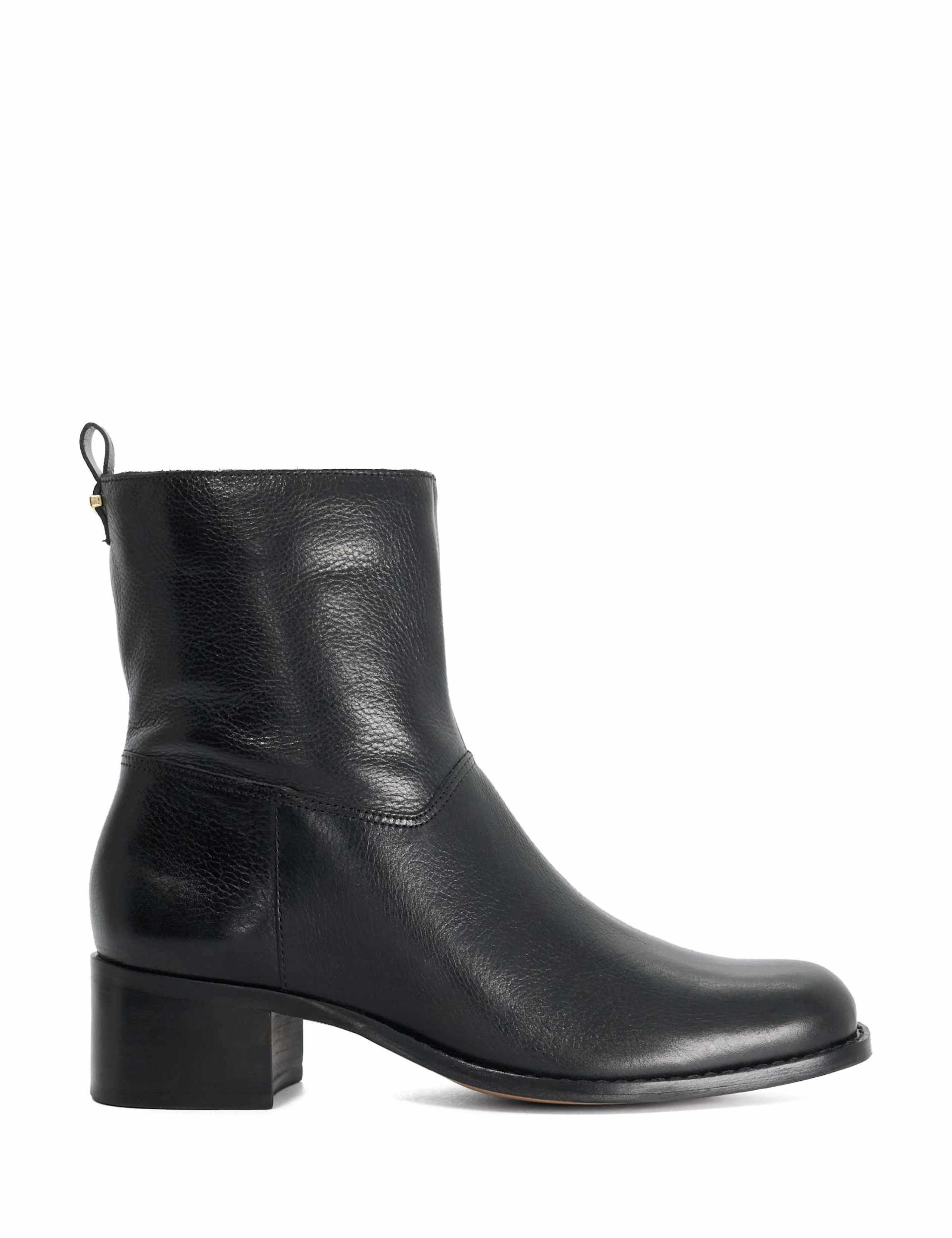 Leather Block Heel Ankle Boots 1 of 6