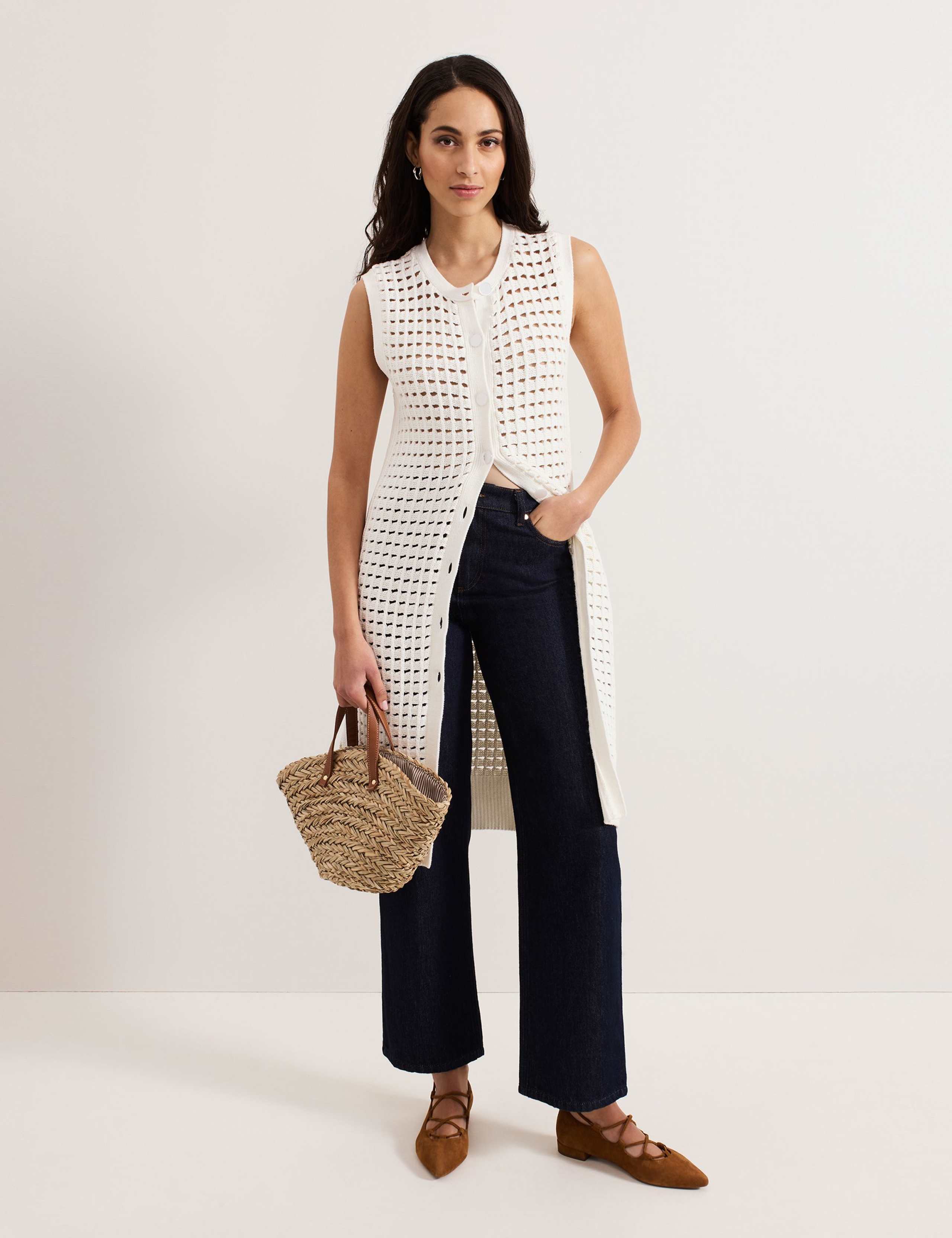 Pure Cotton Textured Longline Cardigan 3 of 7