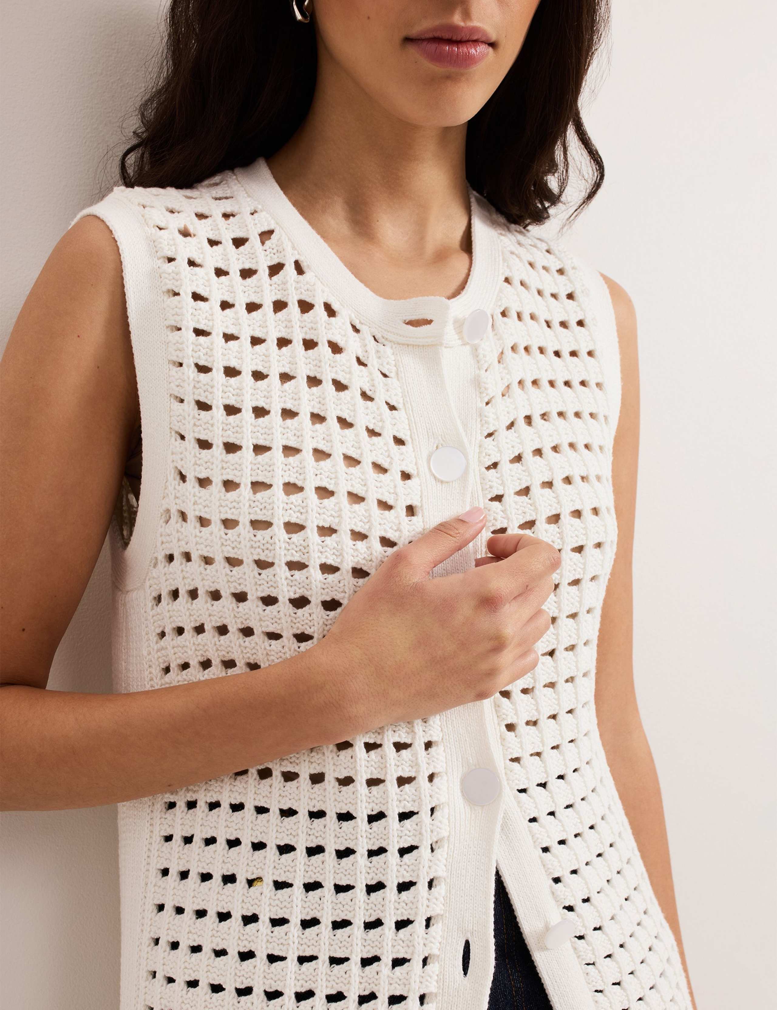 Pure Cotton Textured Longline Cardigan 5 of 7
