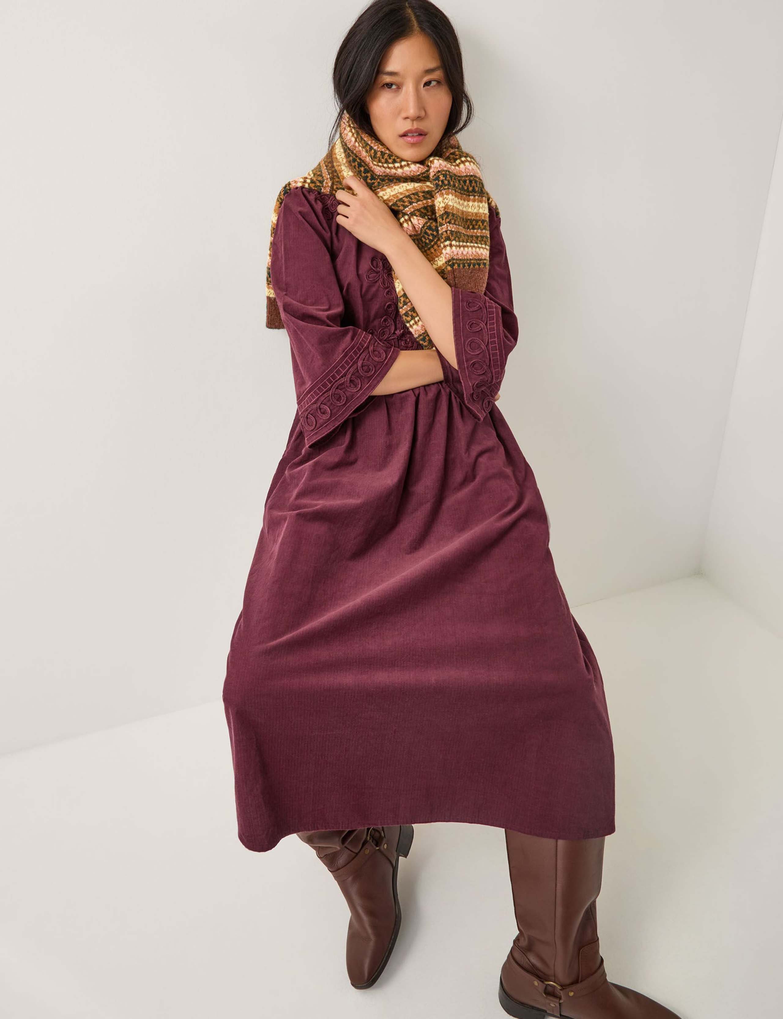 Cord Embroidered High Neck Midi Dress 2 of 4