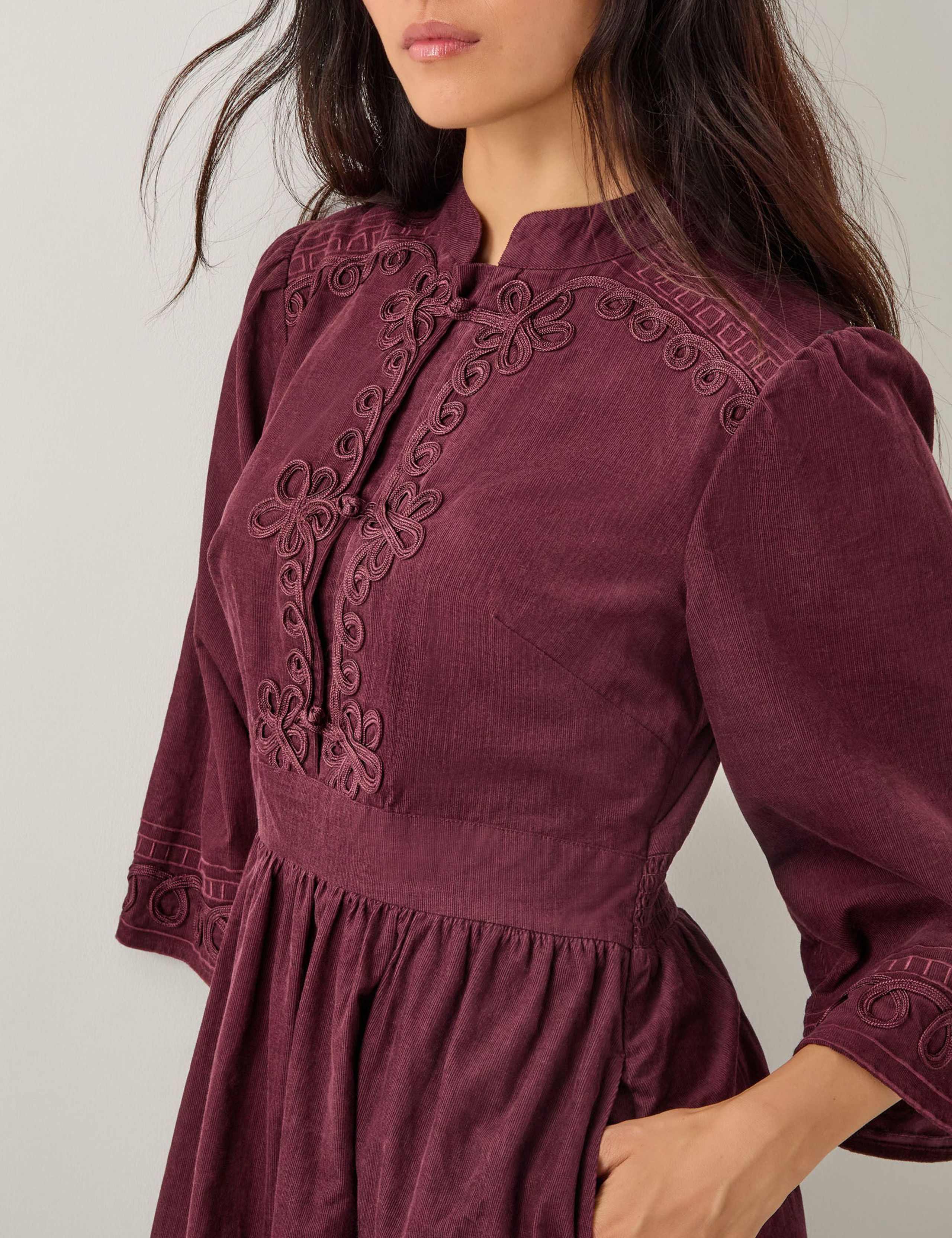 Cord Embroidered High Neck Midi Dress 4 of 4