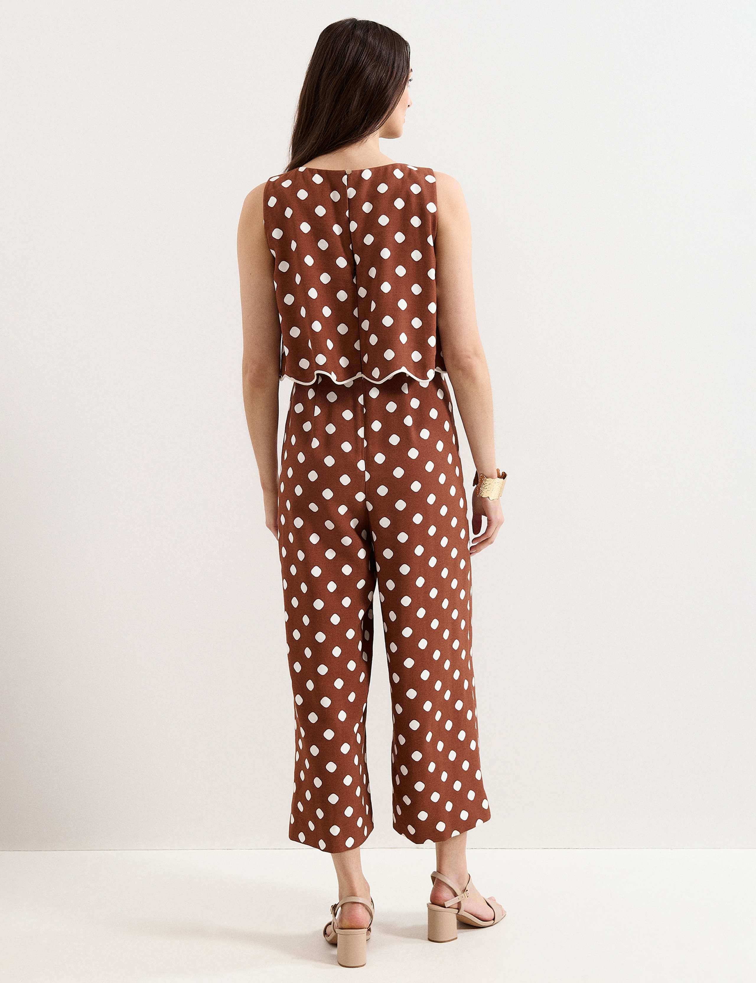 Polka Dot Cropped Jumpsuit 4 of 7