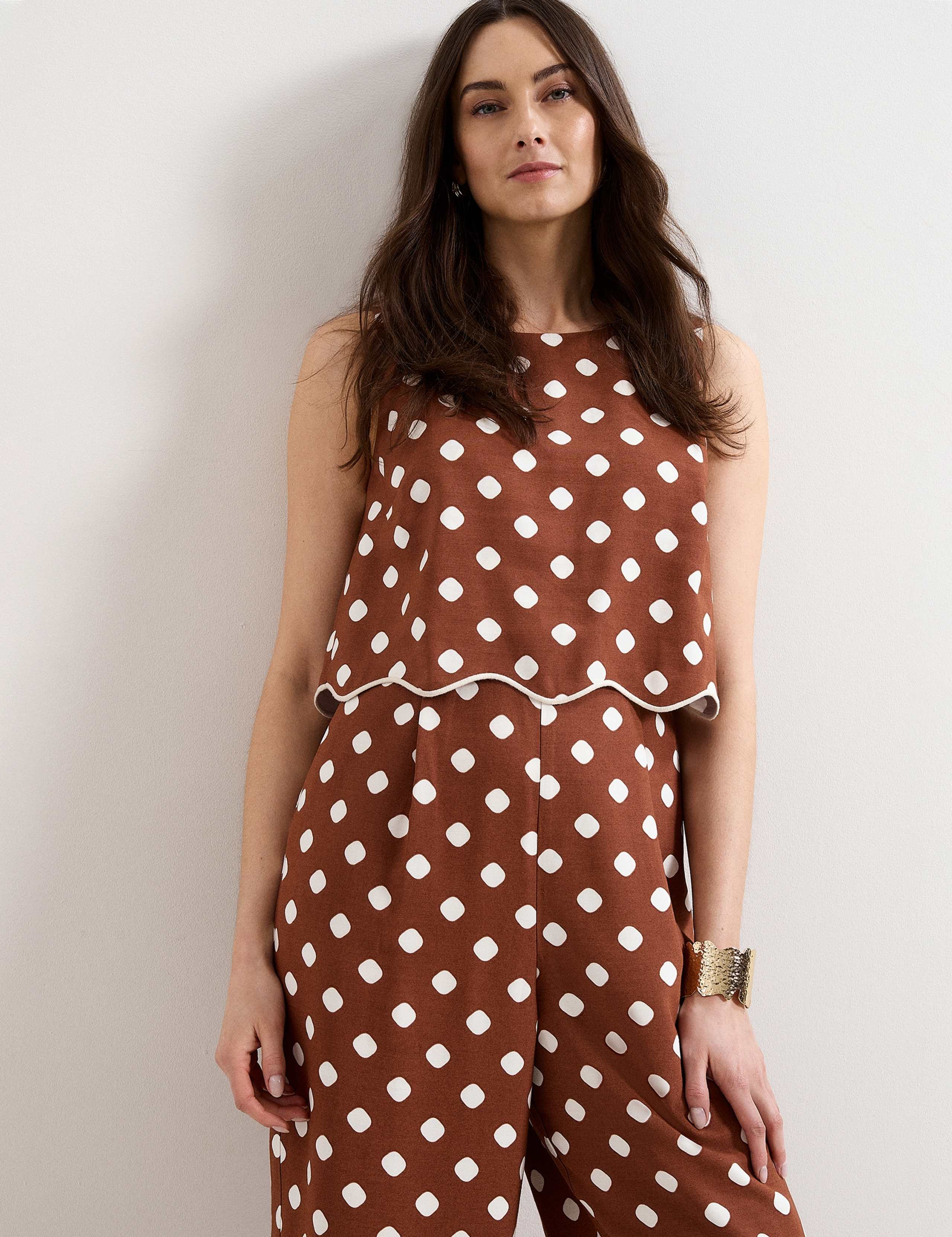 Polka Dot Cropped Jumpsuit 5 of 7