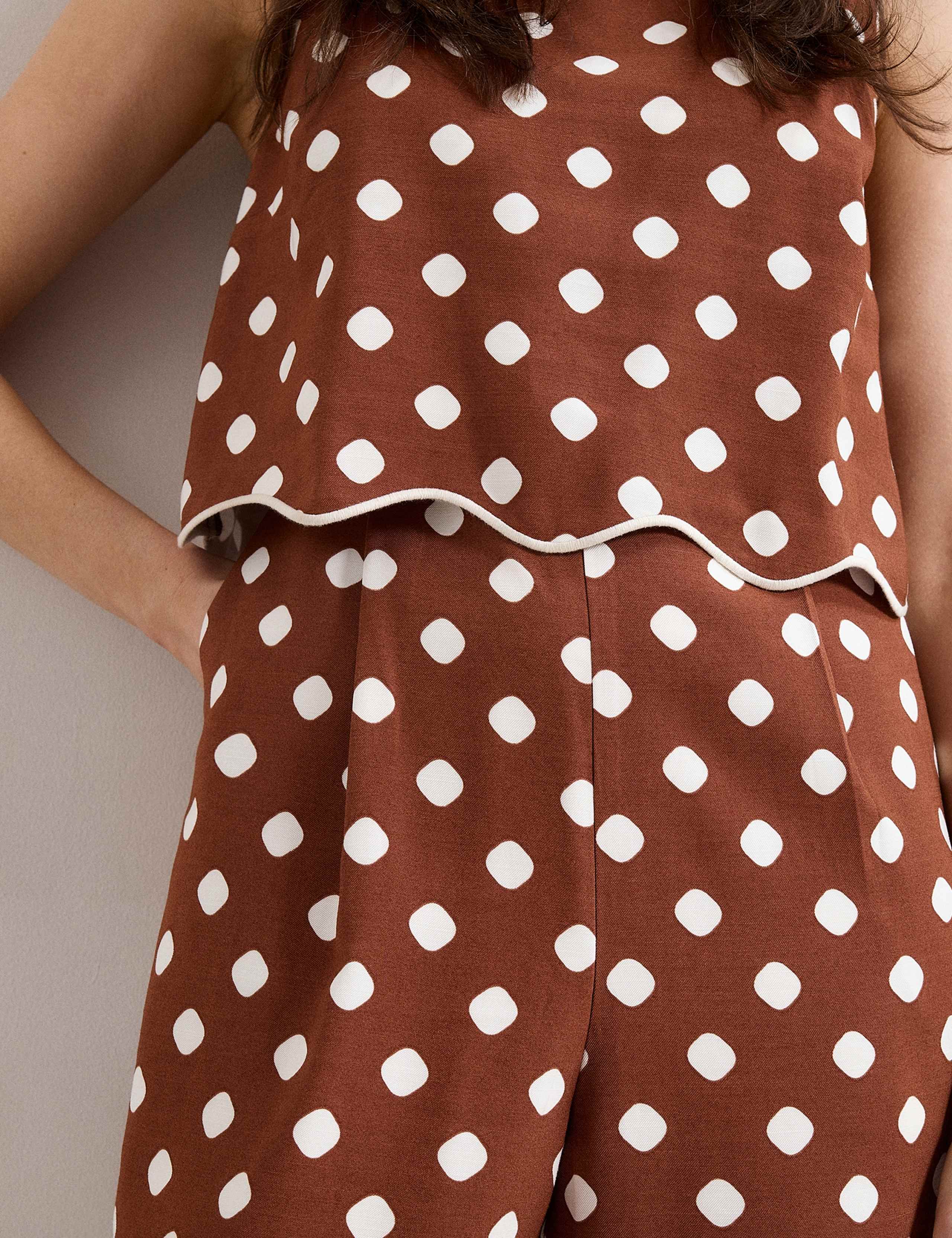 Polka Dot Cropped Jumpsuit 7 of 7